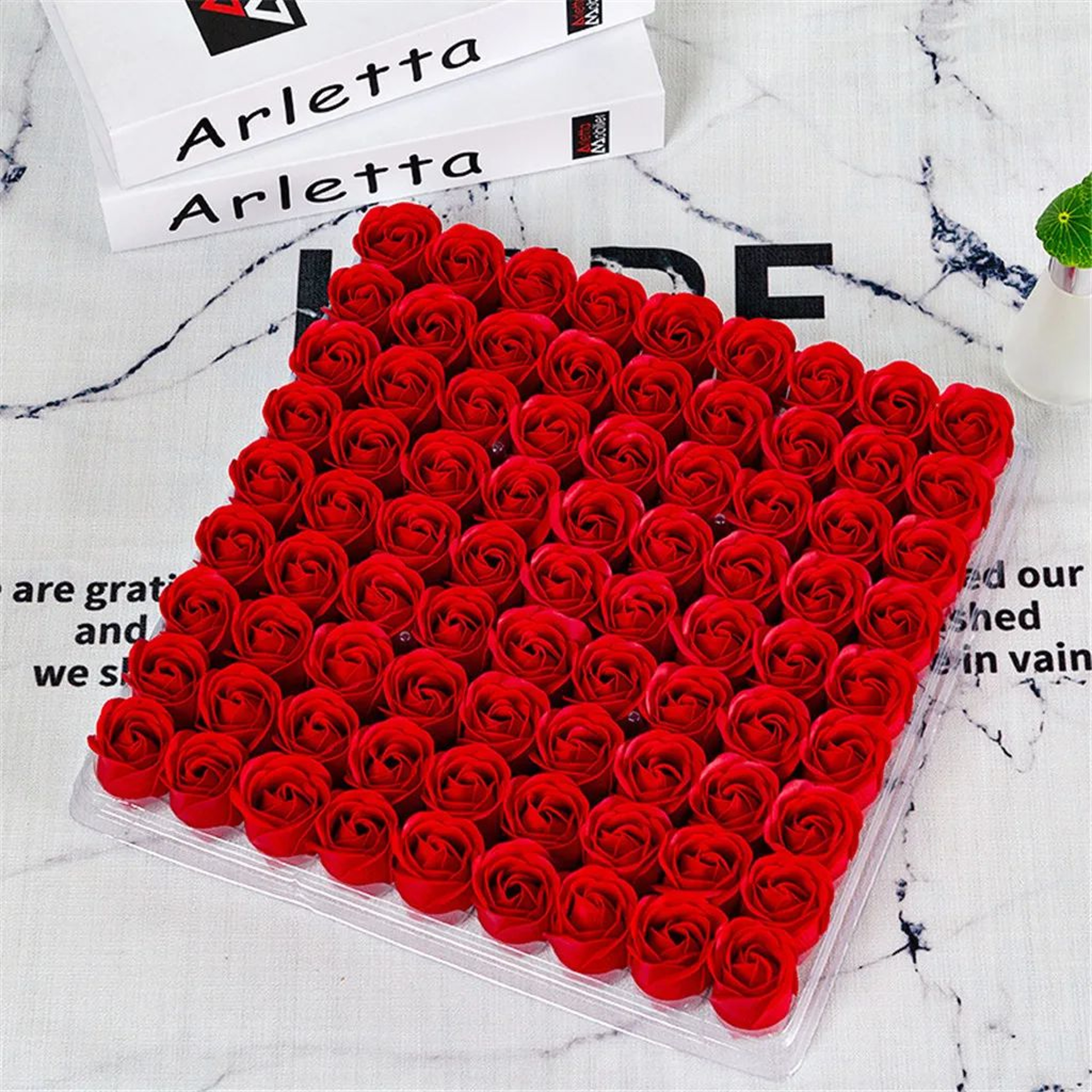 81pcs Rose Soap Flower Heads  3Layer Artificial Roses For Wedding Bouquets Flower Boxes Valentines  2