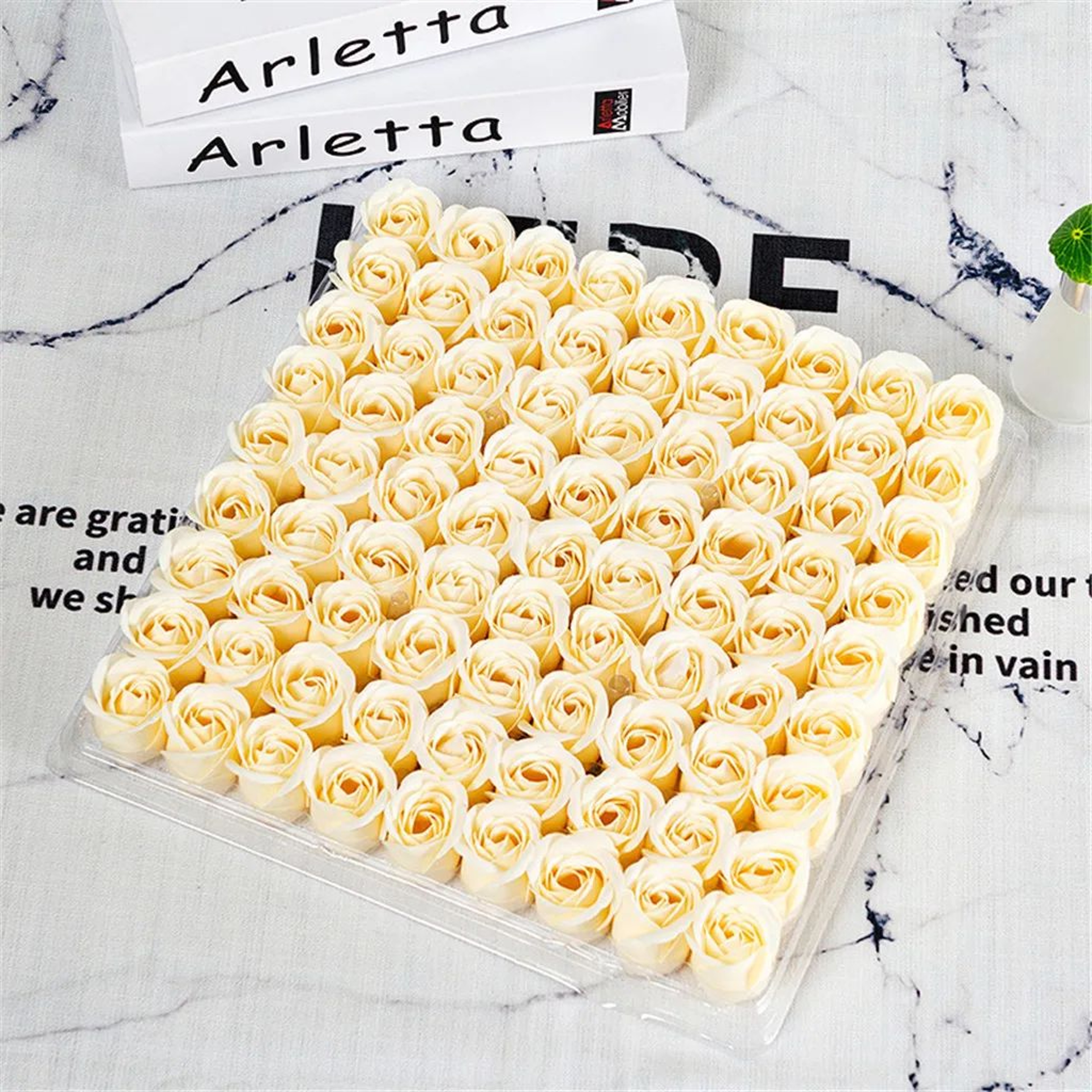 81pcs Rose Soap Flower Heads  3Layer Artificial Roses For Wedding Bouquets Flower Boxes Valentines  8