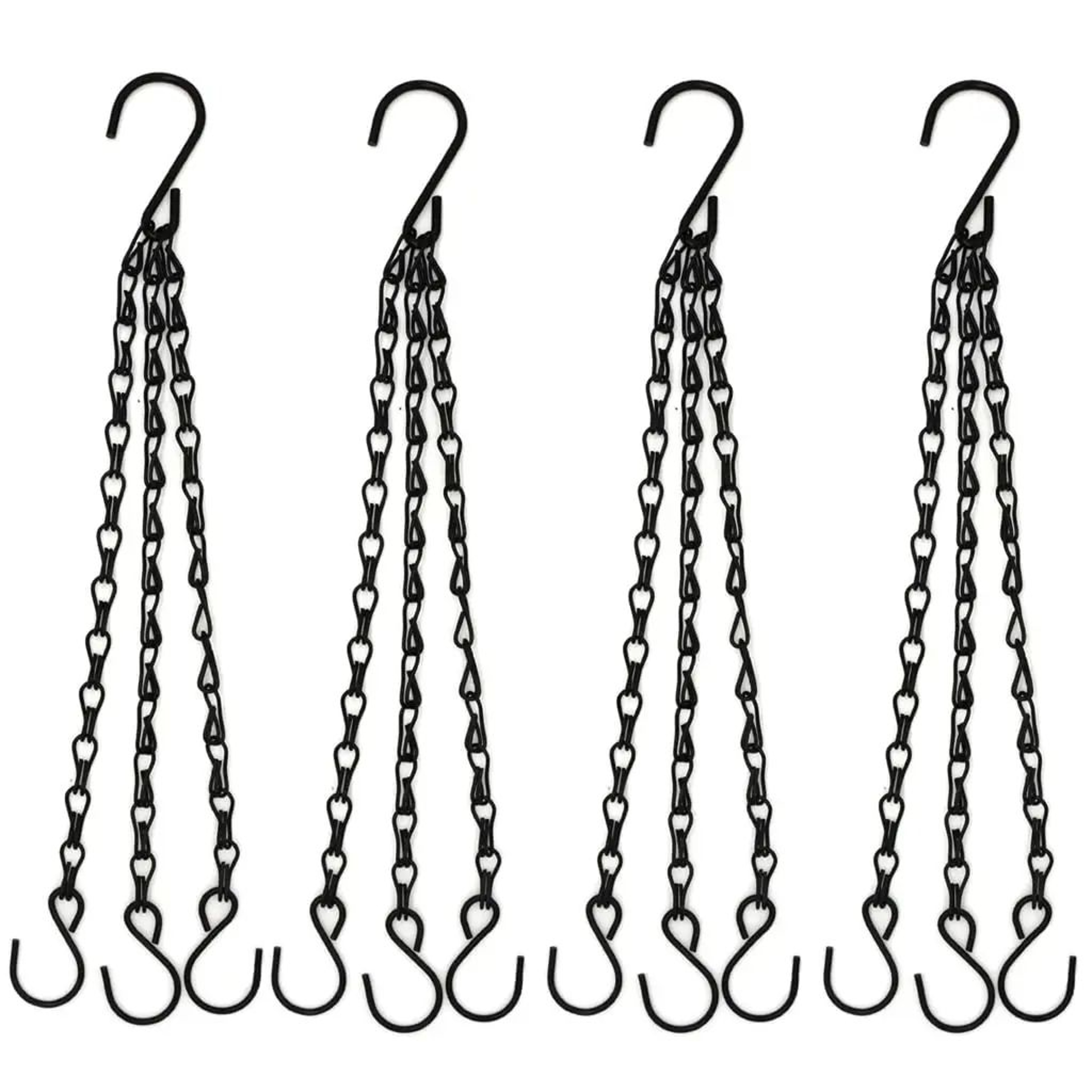 157 In Imitation Rattan Hanging Plant Basket  Metal Chain Flower Pot With 3 Hooks For Indoor Outdoo 0