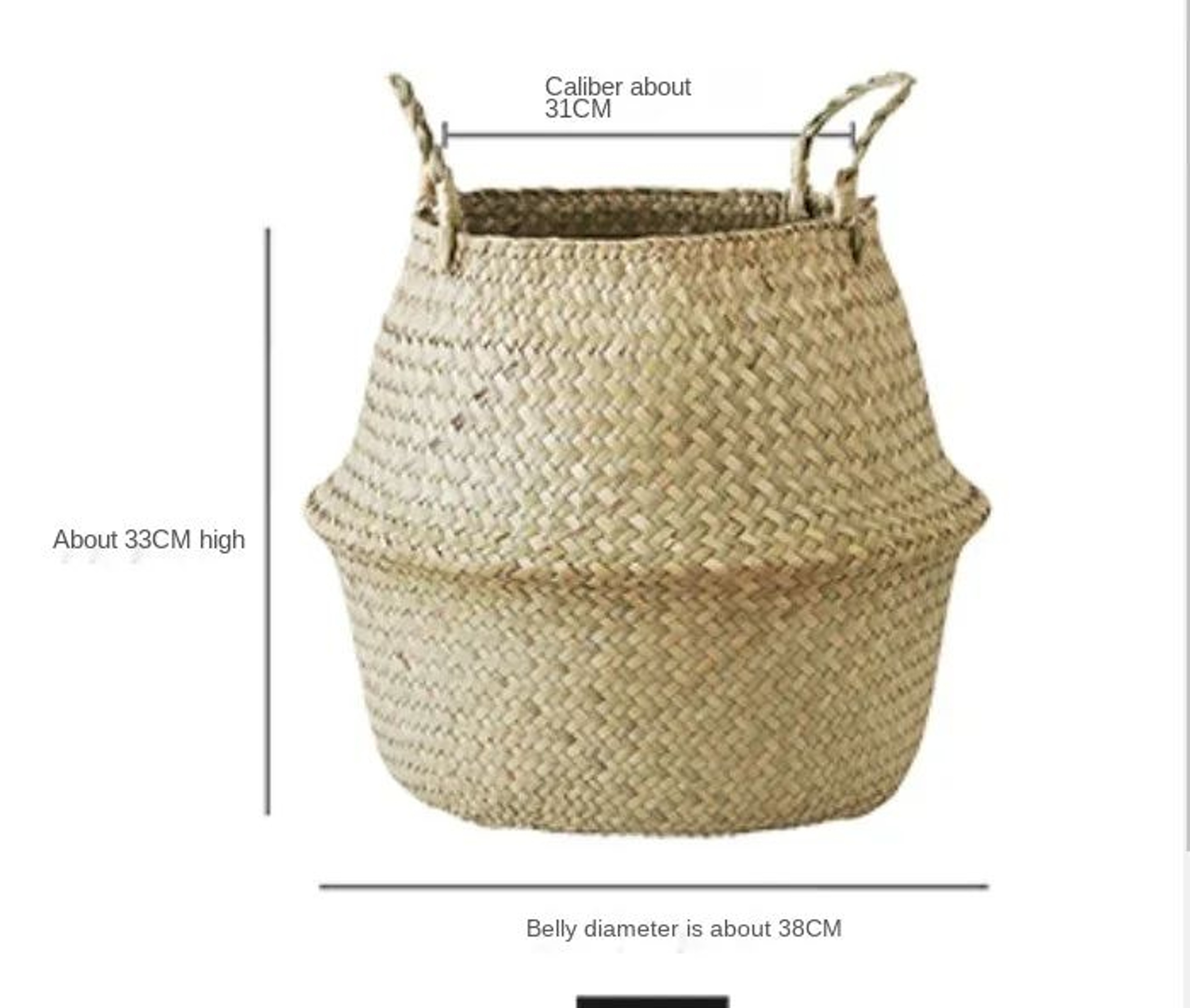 Wicker Storage Basket  Seagrass Woven Flower Pot Planter Decorative Laundry Basket  Household Organ 10