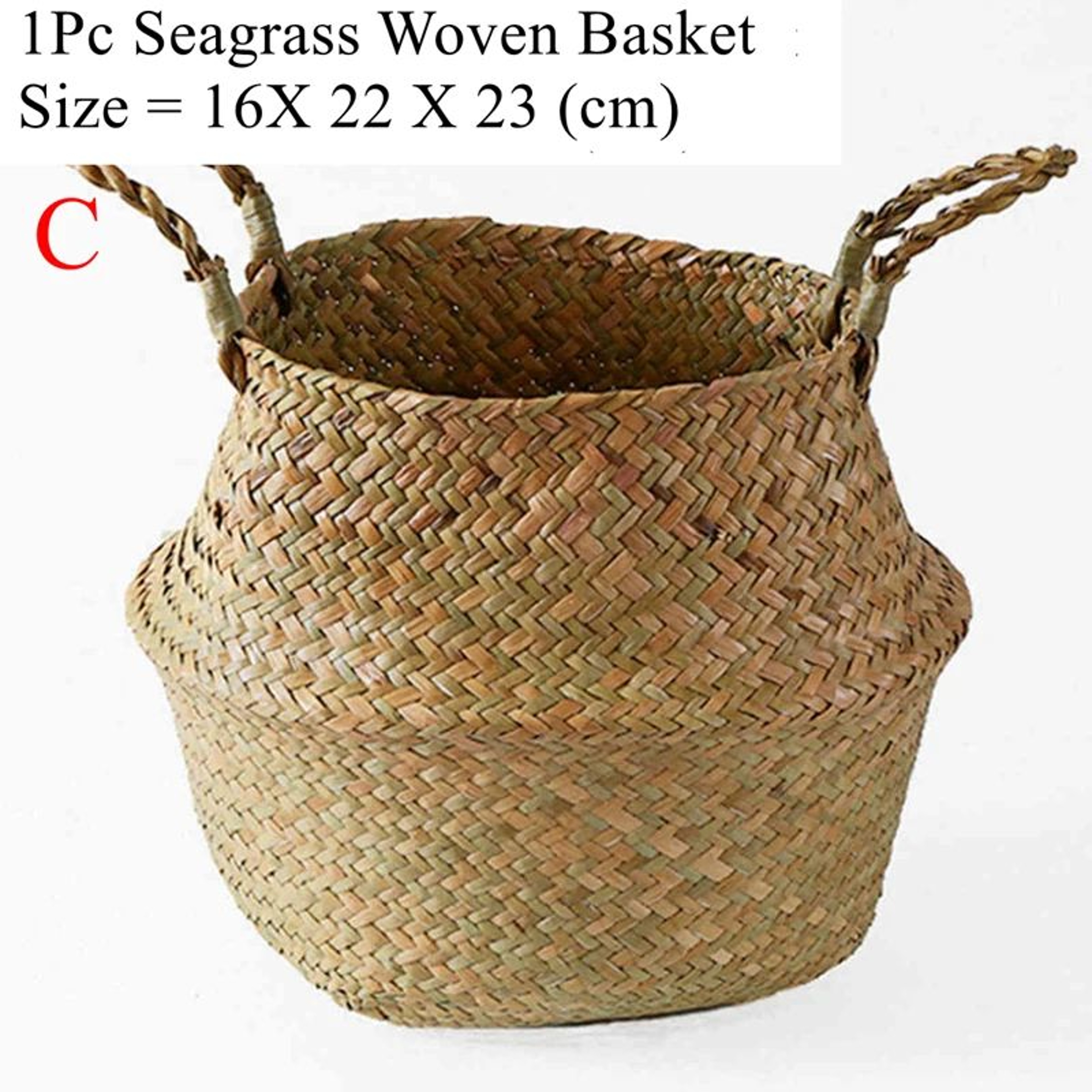 Seagrass Wicker Storage Basket  Woven Folding Plant Pot Cover Laundry Organizer  Home Garden Decora 7