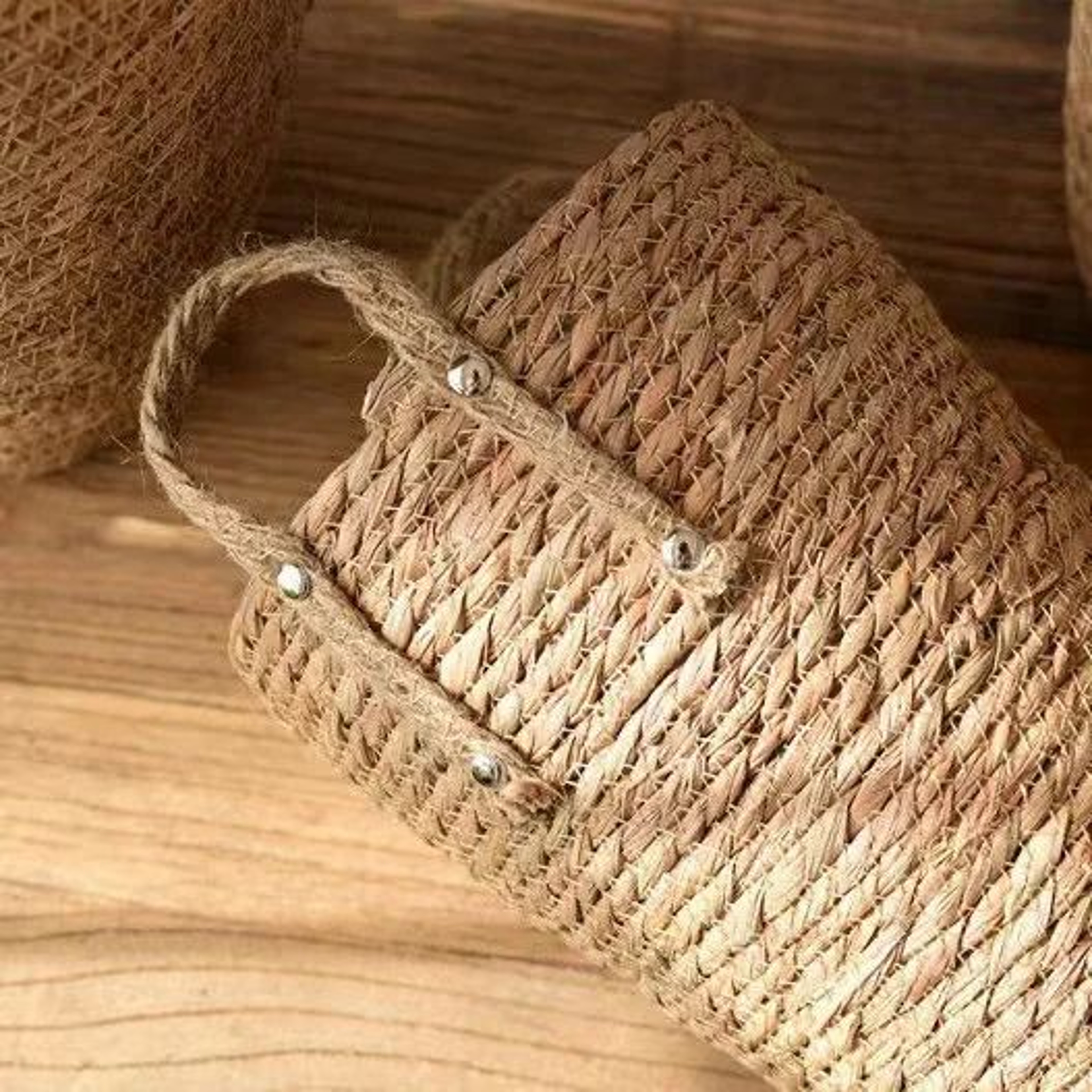 Tall Natural Wicker Planter Basket  Woven Rattan Flower Pot Floor Vase Laundry  Toy Storage Basket  3