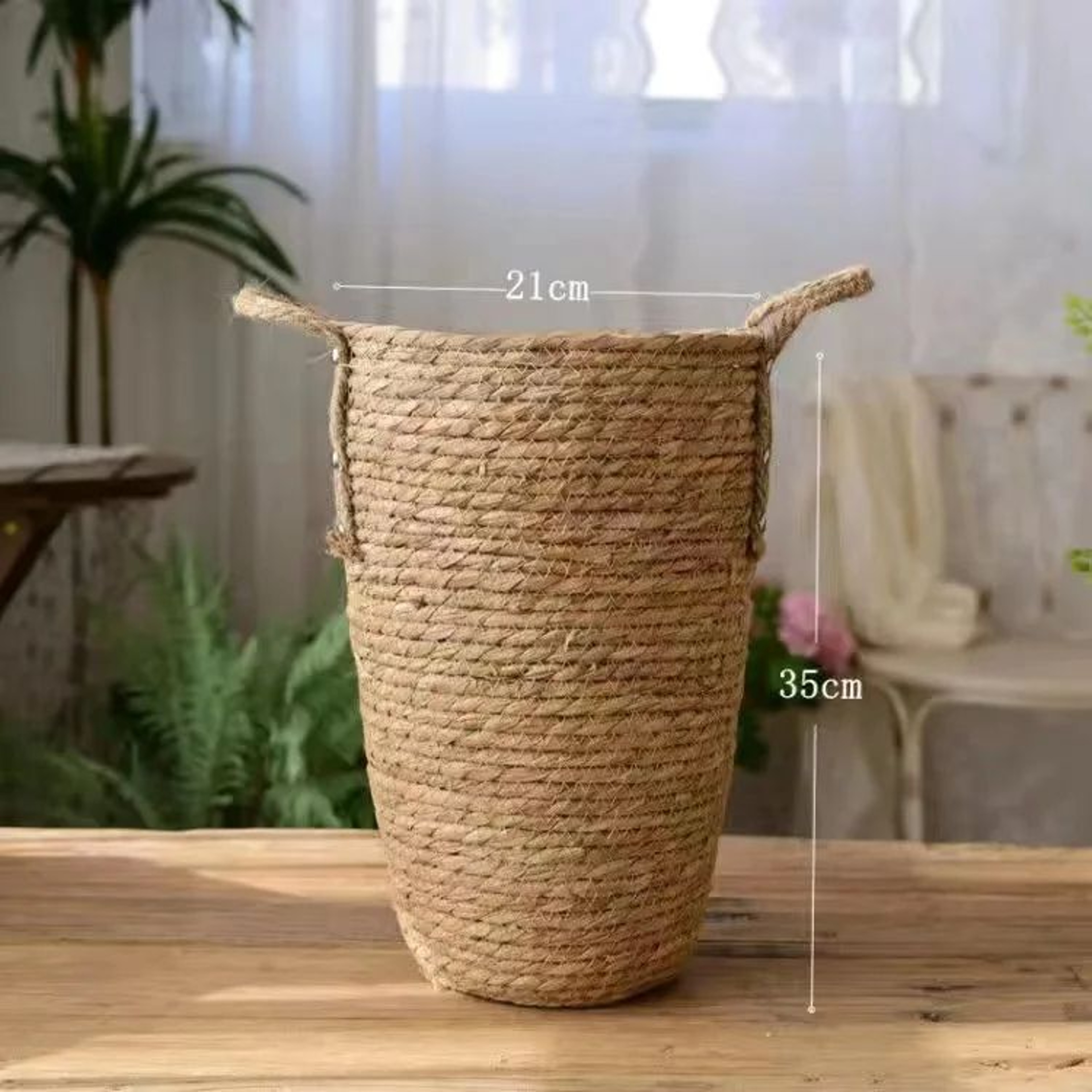 Tall Natural Wicker Planter Basket  Woven Rattan Flower Pot Floor Vase Laundry  Toy Storage Basket  7