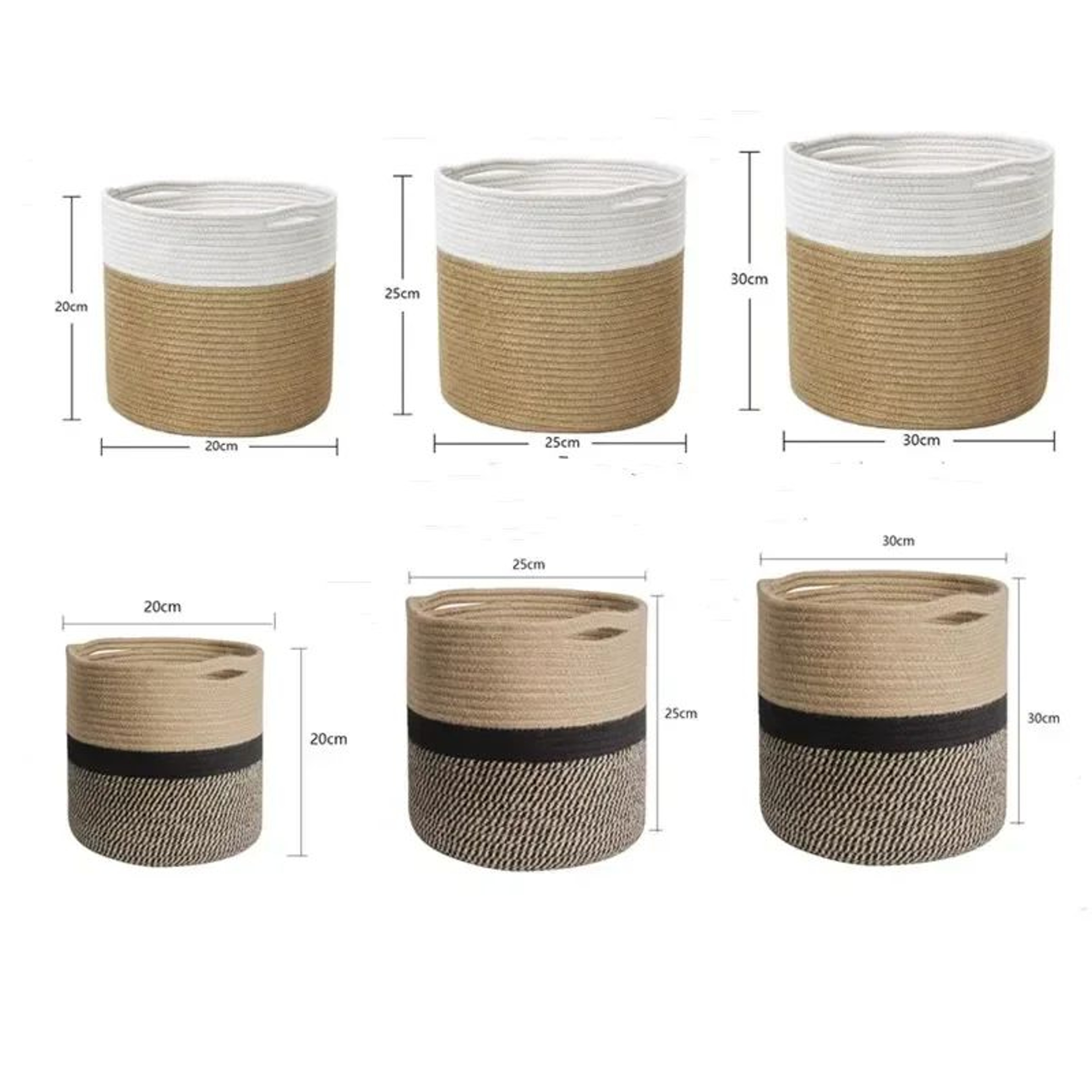 Cotton Rope Plant Basket – Natural Woven Boho Storage Bin with Handles for Indoor Planters, Laundry, Toys & Blankets – view 4