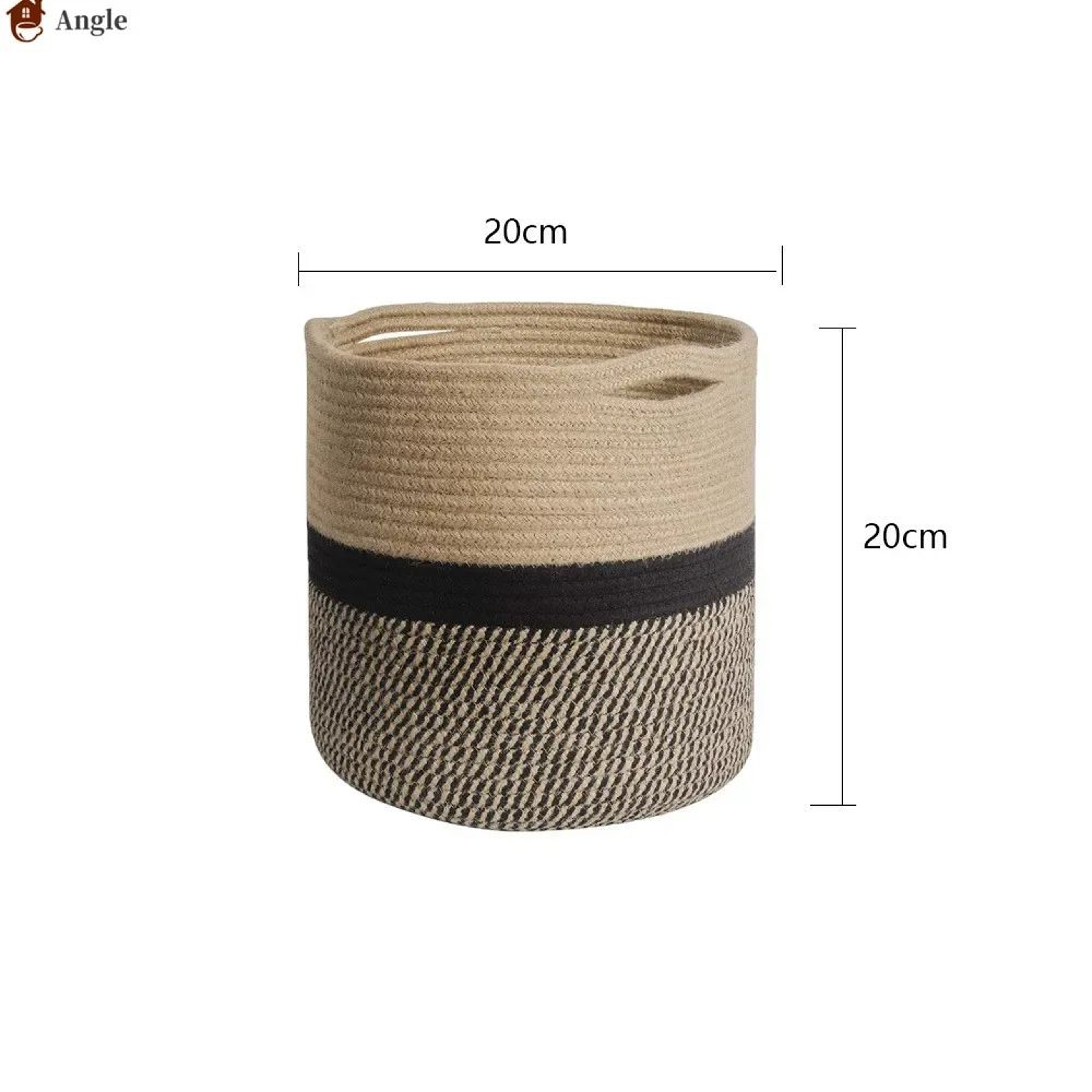Cotton Rope Plant Basket  Natural Woven Boho Storage Bin With Handles For Indoor Planters Laundry T 6