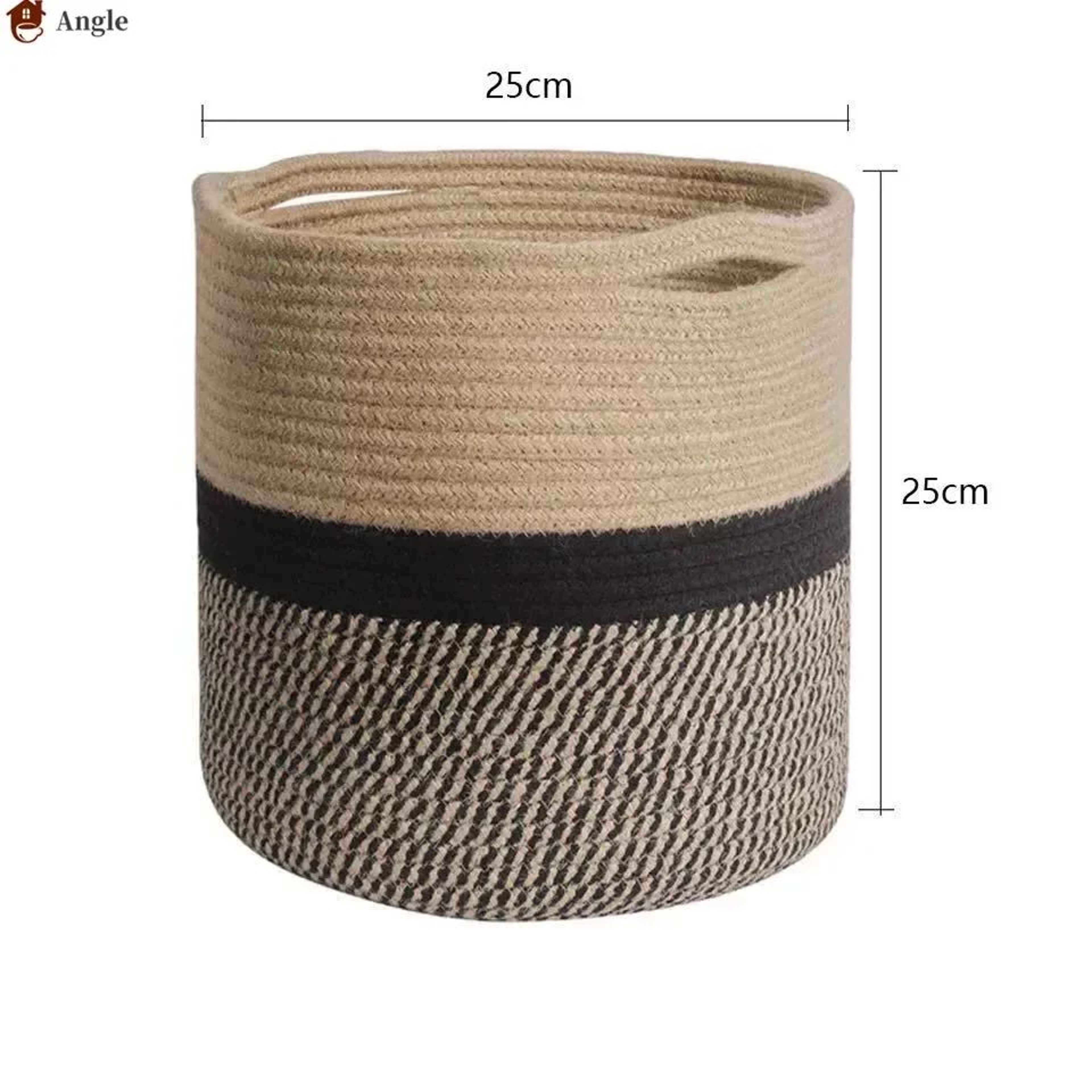 Cotton Rope Plant Basket  Natural Woven Boho Storage Bin With Handles For Indoor Planters Laundry T 7