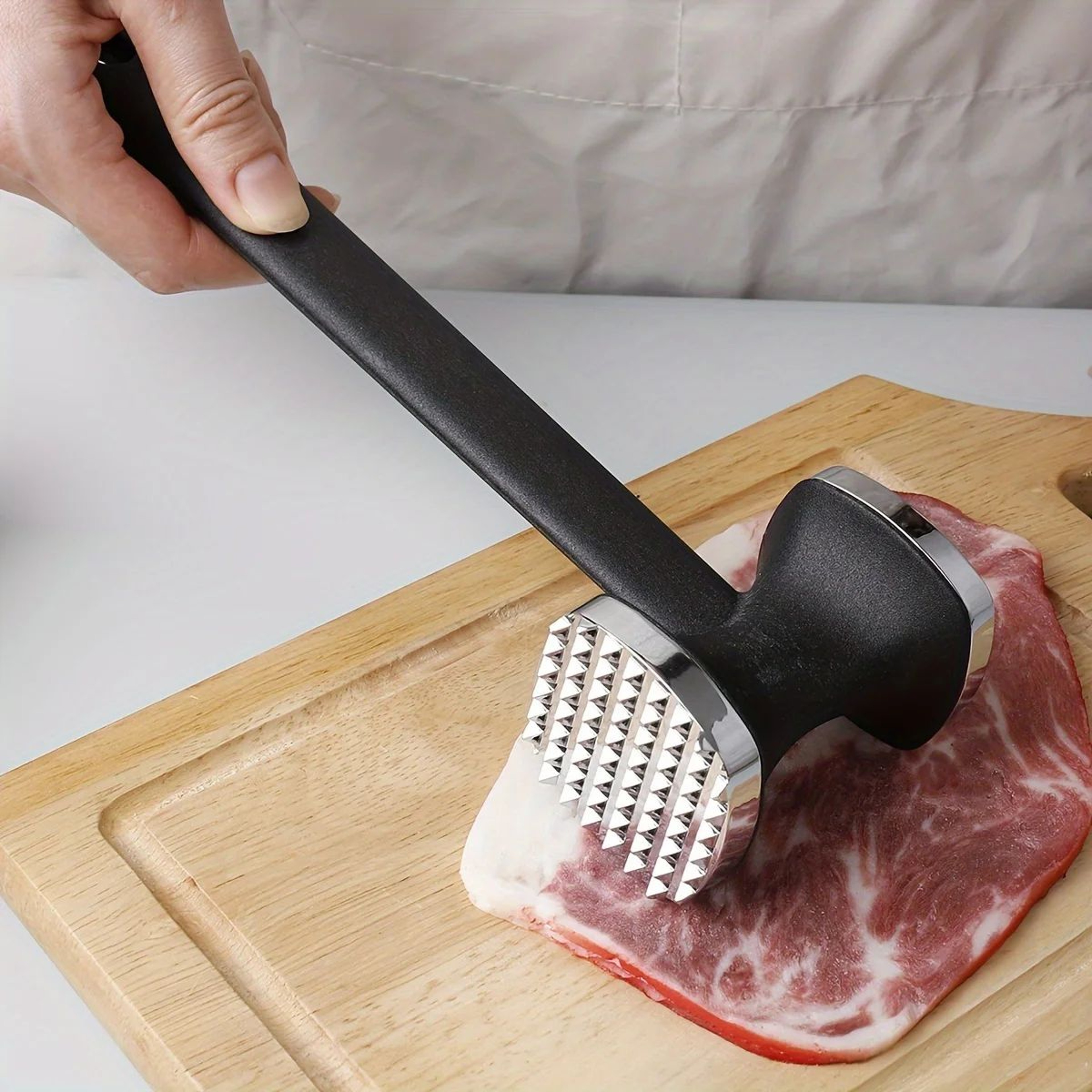 Heavy Duty Meat Tenderizer Hammer  Metal Kitchen Mallet With Rubber Grip For Effortless Pounding Fl 3