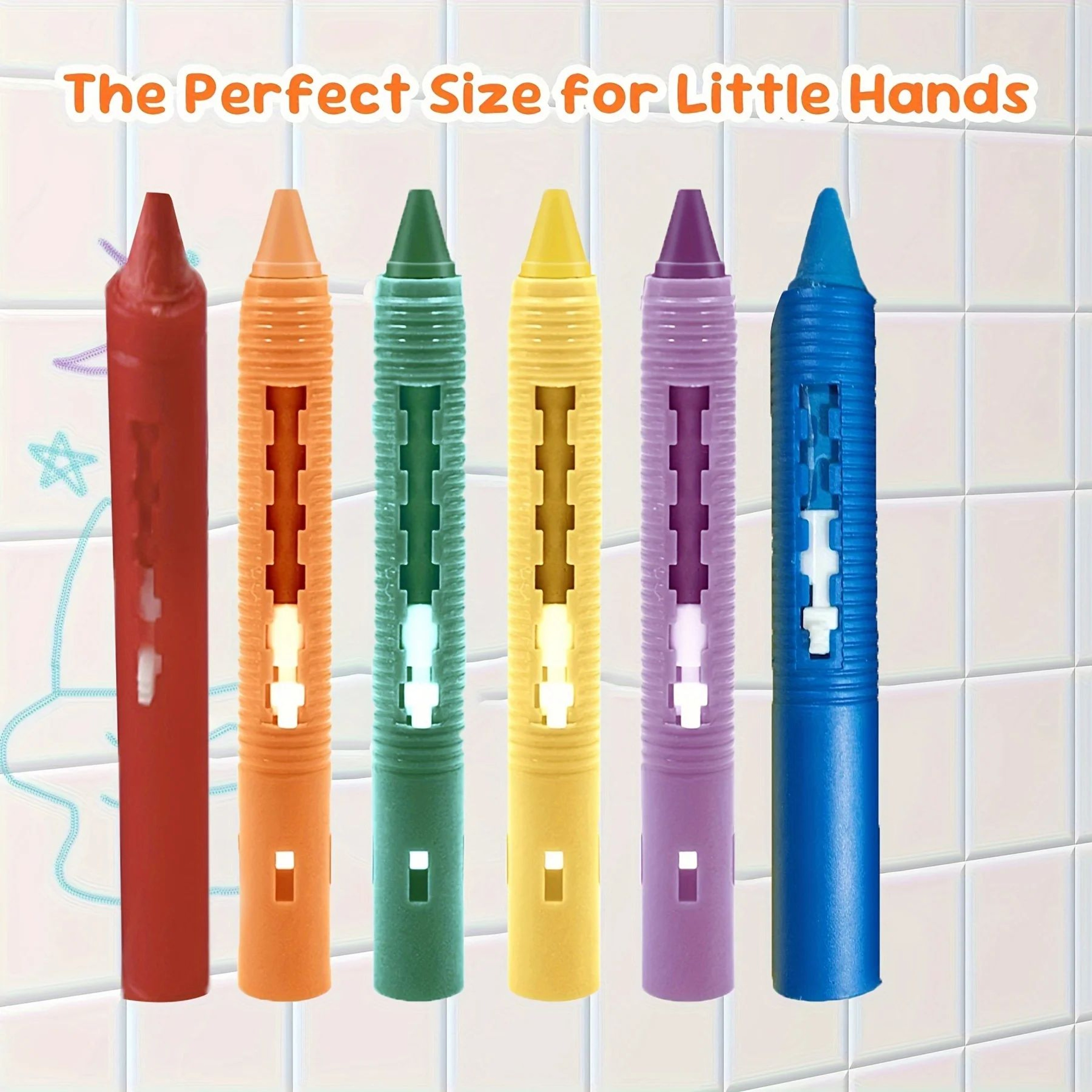 Washable Bath Crayons Set  Colorful EasyClean Bathtub Markers For Kids Shower Drawing Creative Art  5