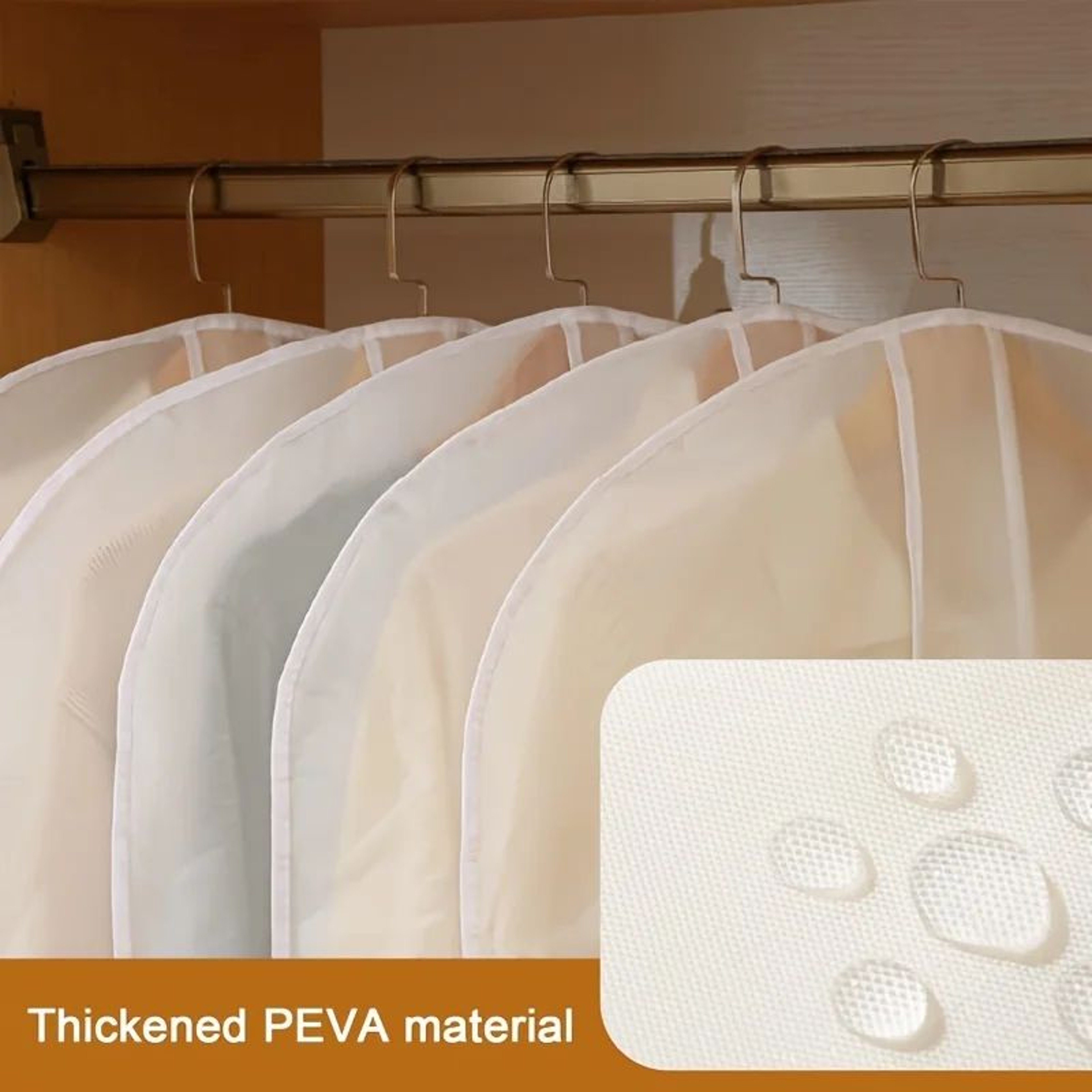 White Translucent Garment Covers  Breathable Dustproof Shoulder Protectors For Suits Coats Jackets  3