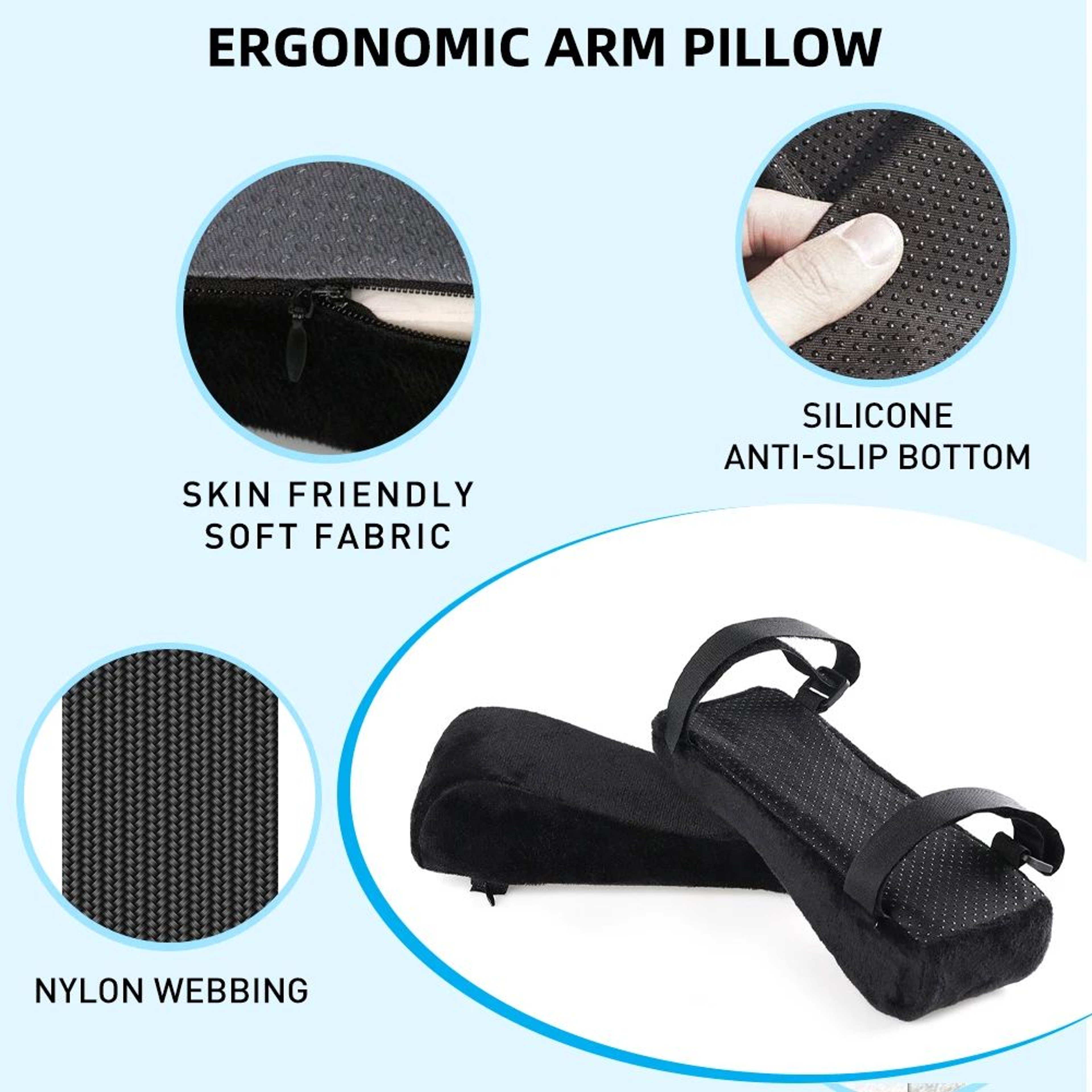 Ergonomic Chair Armrest Pads  Memory Foam Elbow  Forearm Pressure Relief Cushions With Universal Of 4
