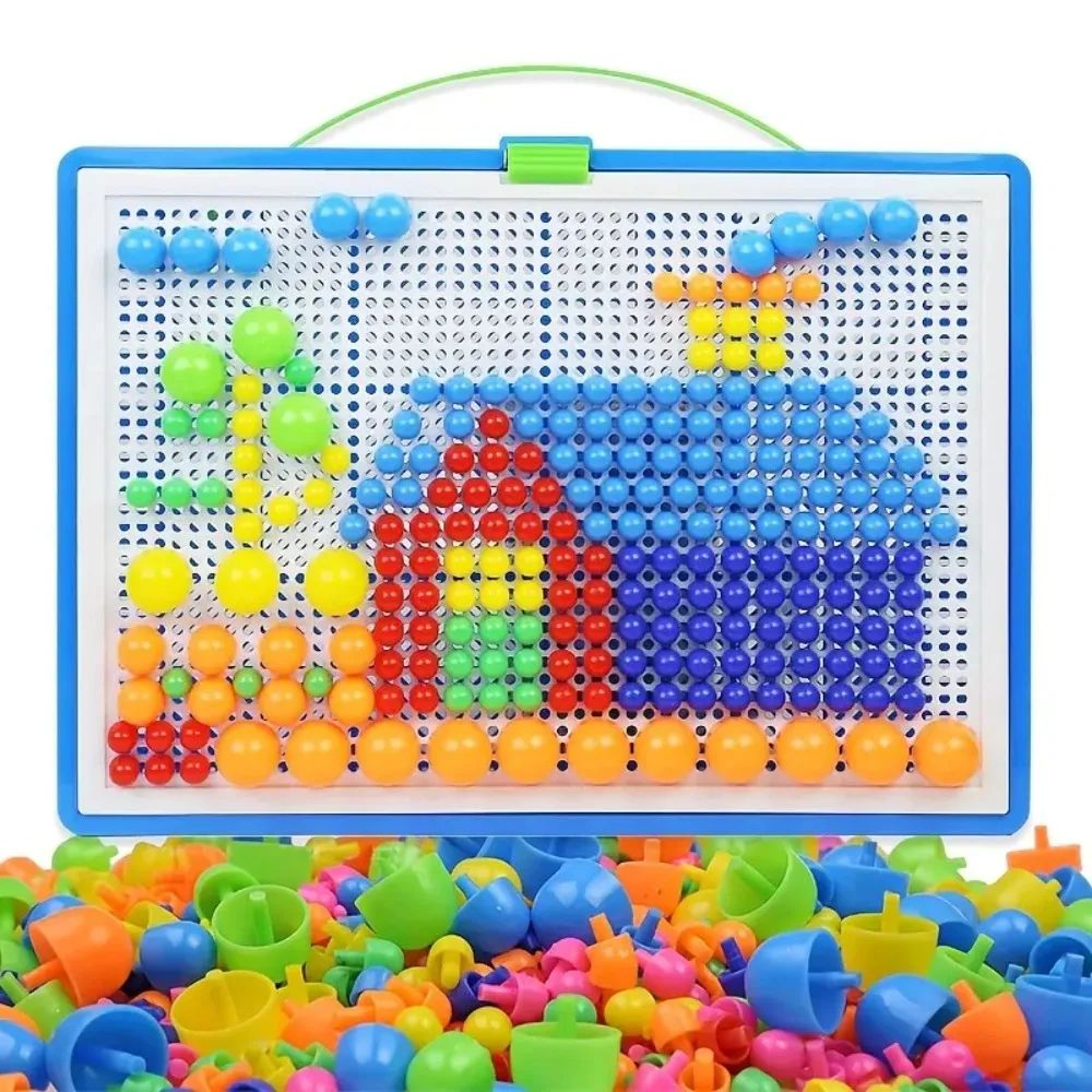 Mushroom Nail Building Blocks  3D Puzzle Peg Board Color Matching Educational STEM Toy For Kids Lea 1