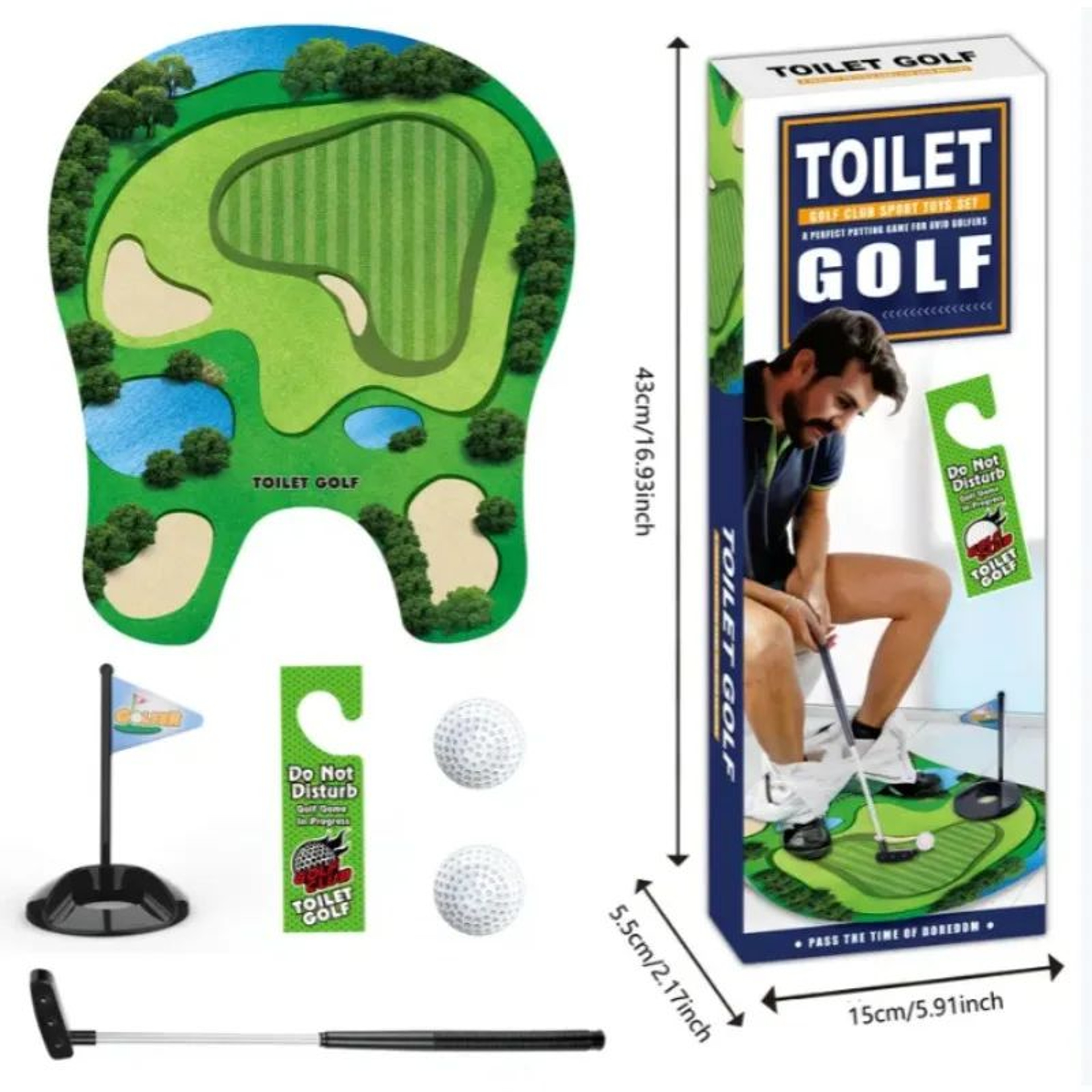5pcs Toilet Golf Ball Set  Funny Indoor Bathroom Putting Game  Novelty Golf Gift For Dad Boyfriend  3