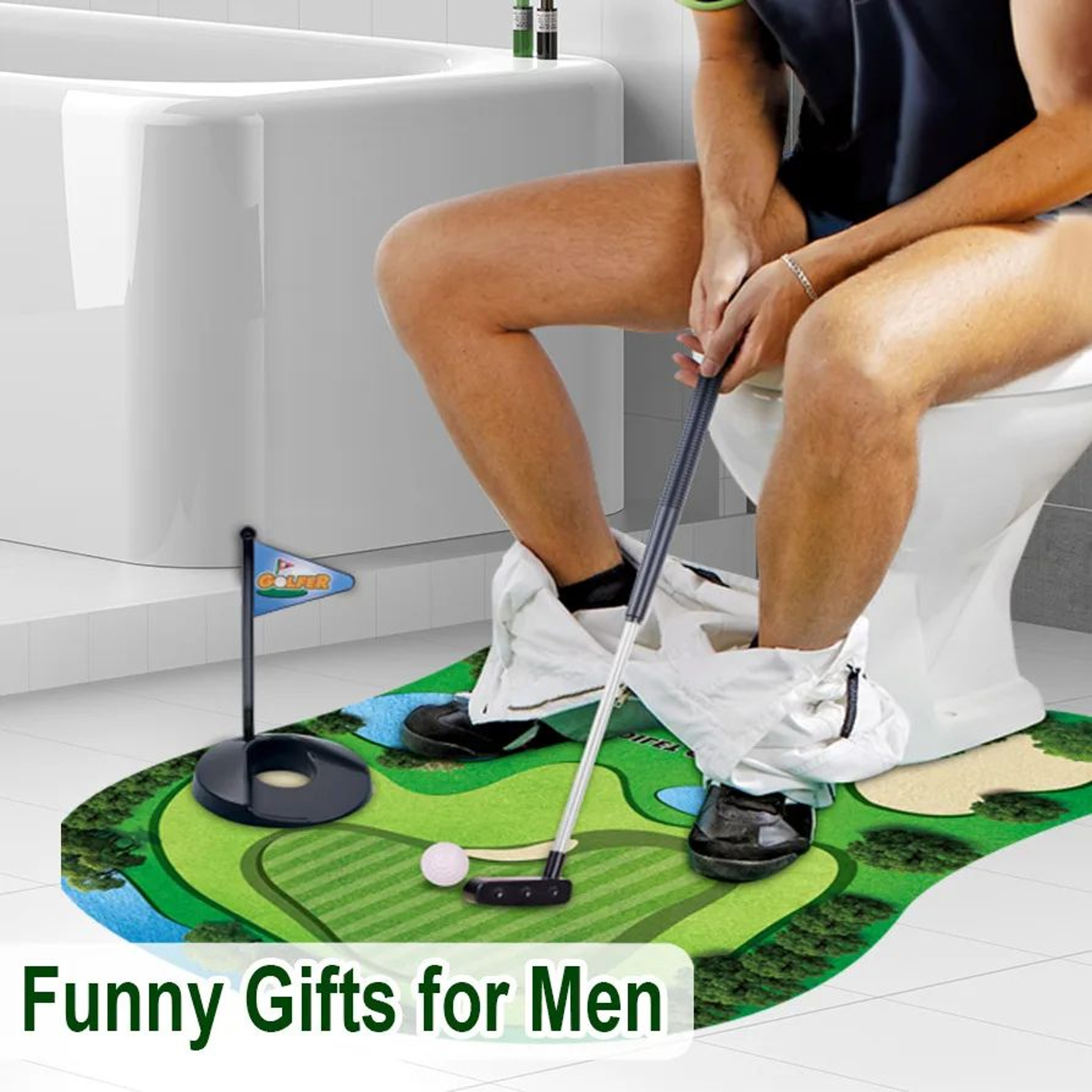 5pcs Toilet Golf Ball Set  Funny Indoor Bathroom Putting Game  Novelty Golf Gift For Dad Boyfriend  2