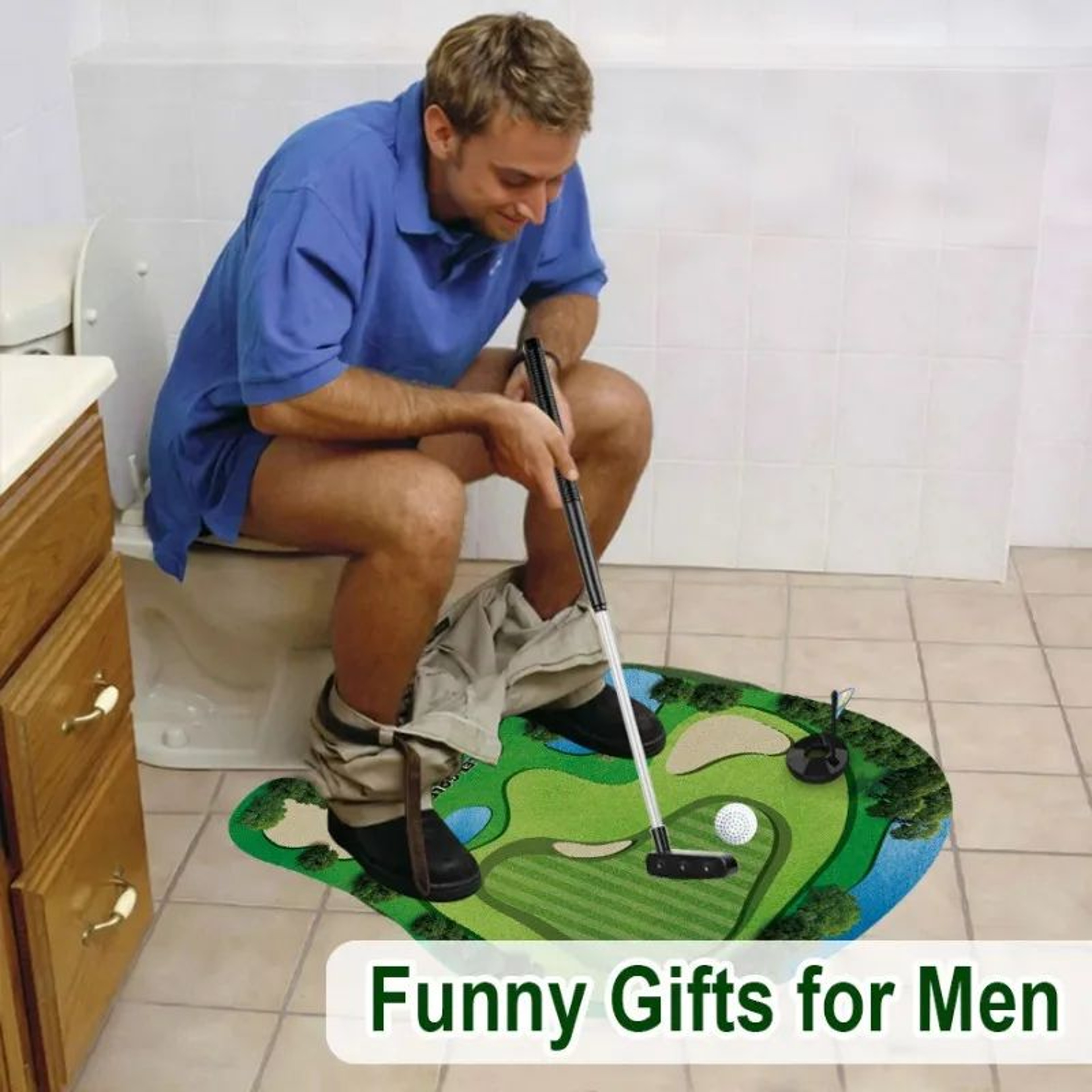5pcs Toilet Golf Ball Set  Funny Indoor Bathroom Putting Game  Novelty Golf Gift For Dad Boyfriend  1