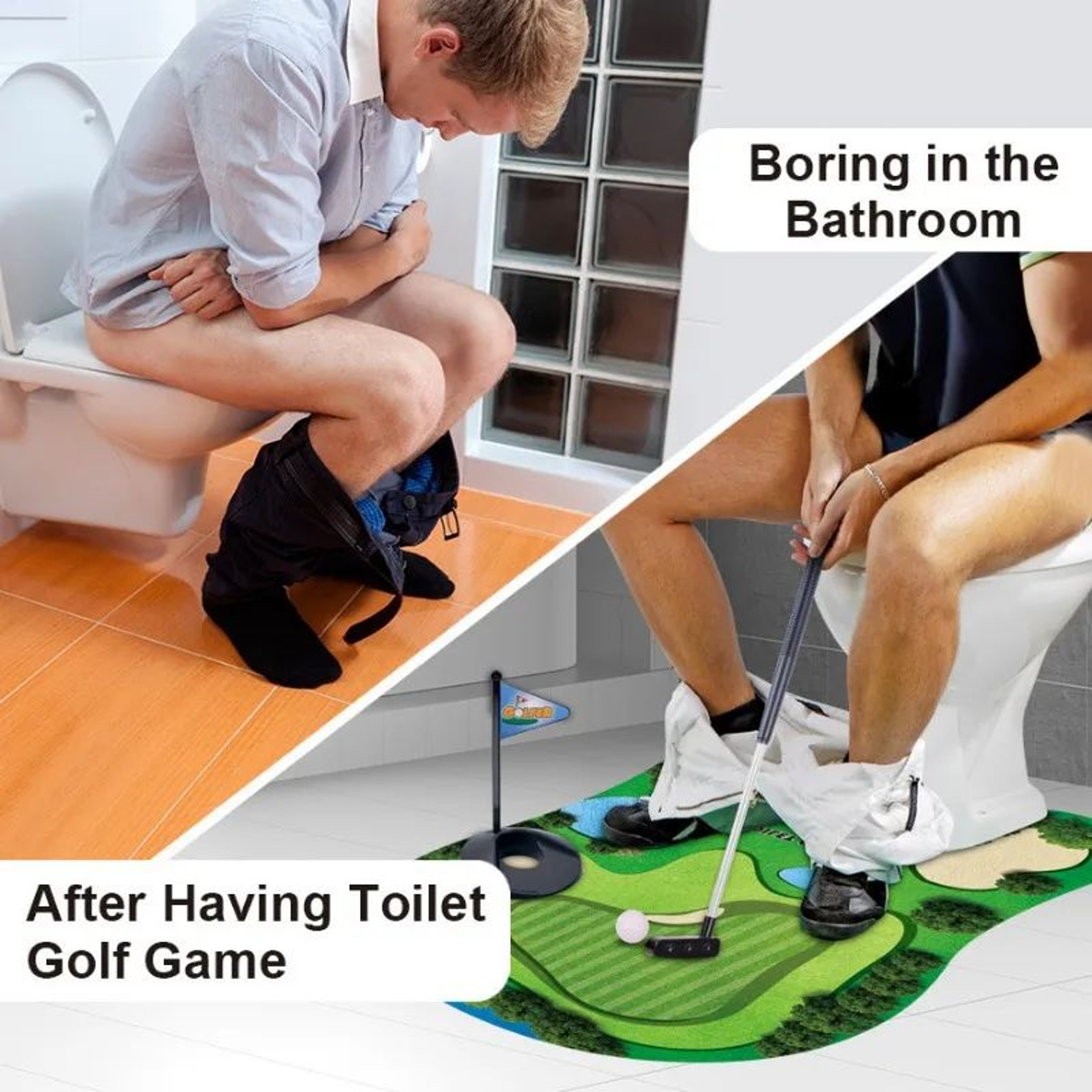 5pcs Toilet Golf Ball Set  Funny Indoor Bathroom Putting Game  Novelty Golf Gift For Dad Boyfriend  5