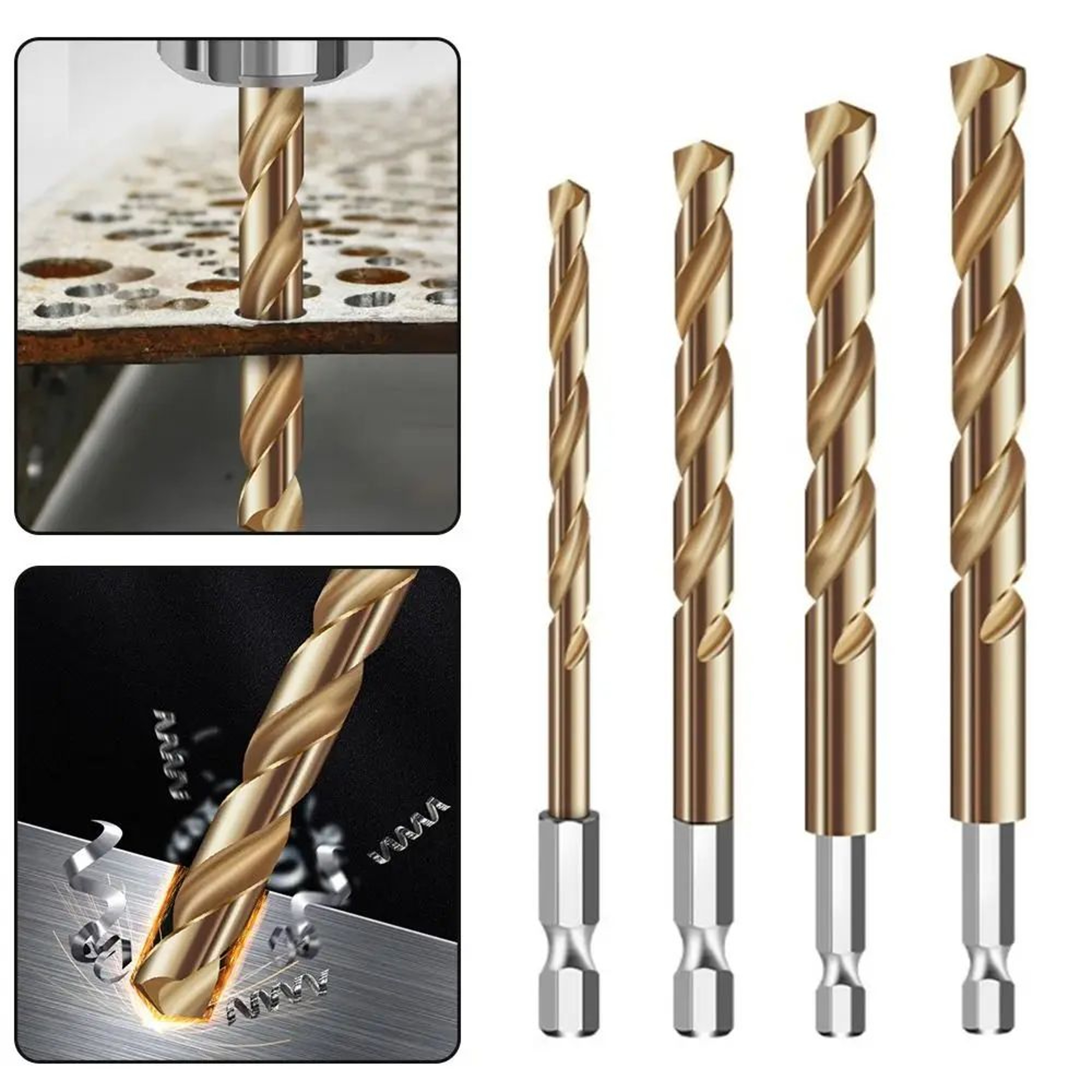 HSS Titanium Coated Twist Drill Bit  14 In Hex Shank Quick Change Power Tool For Wood Plastic Alumi