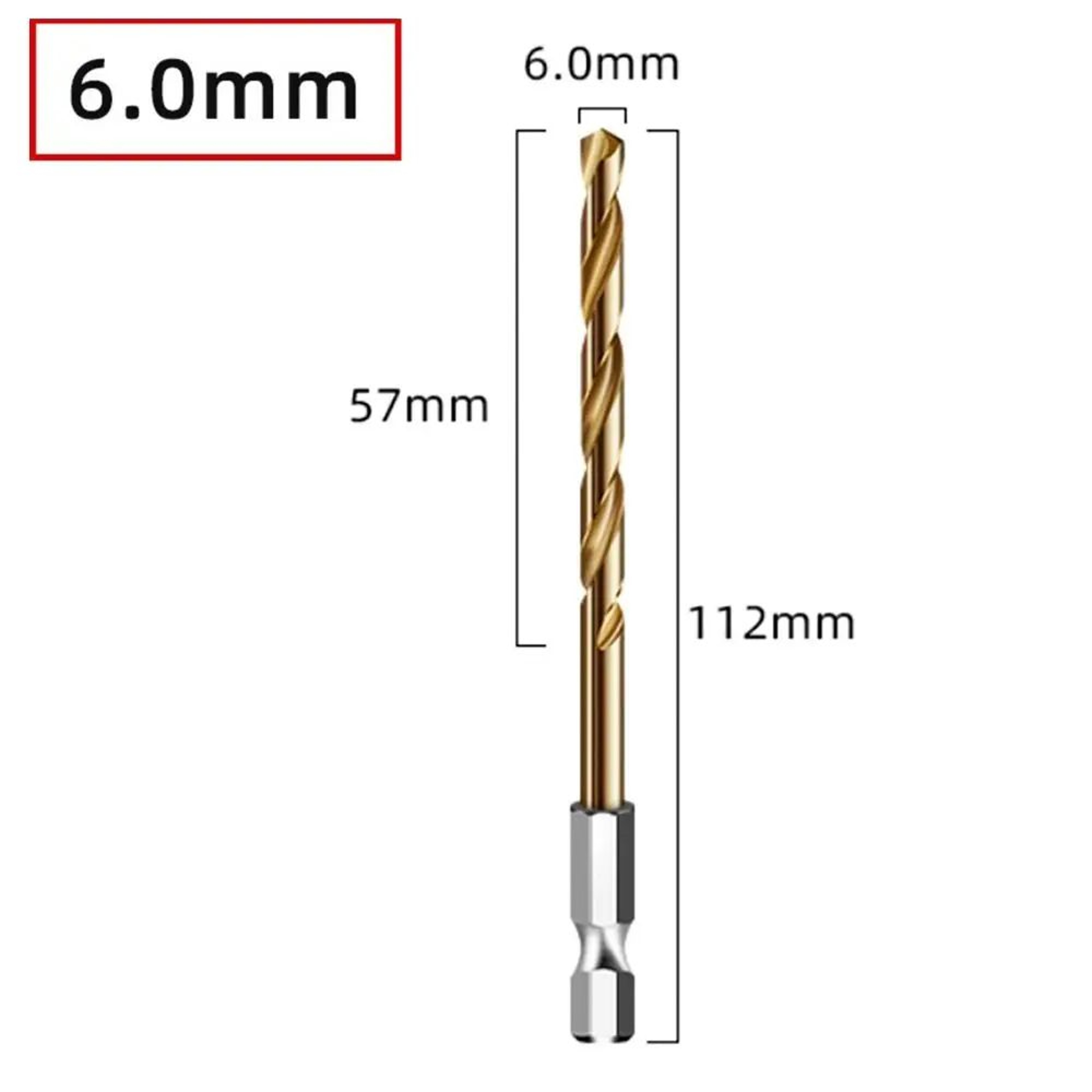 HSS Titanium Coated Twist Drill Bit – 1/4 in Hex Shank Quick Change Power Tool for Wood, Plastic, Aluminum & Iron – view 12
