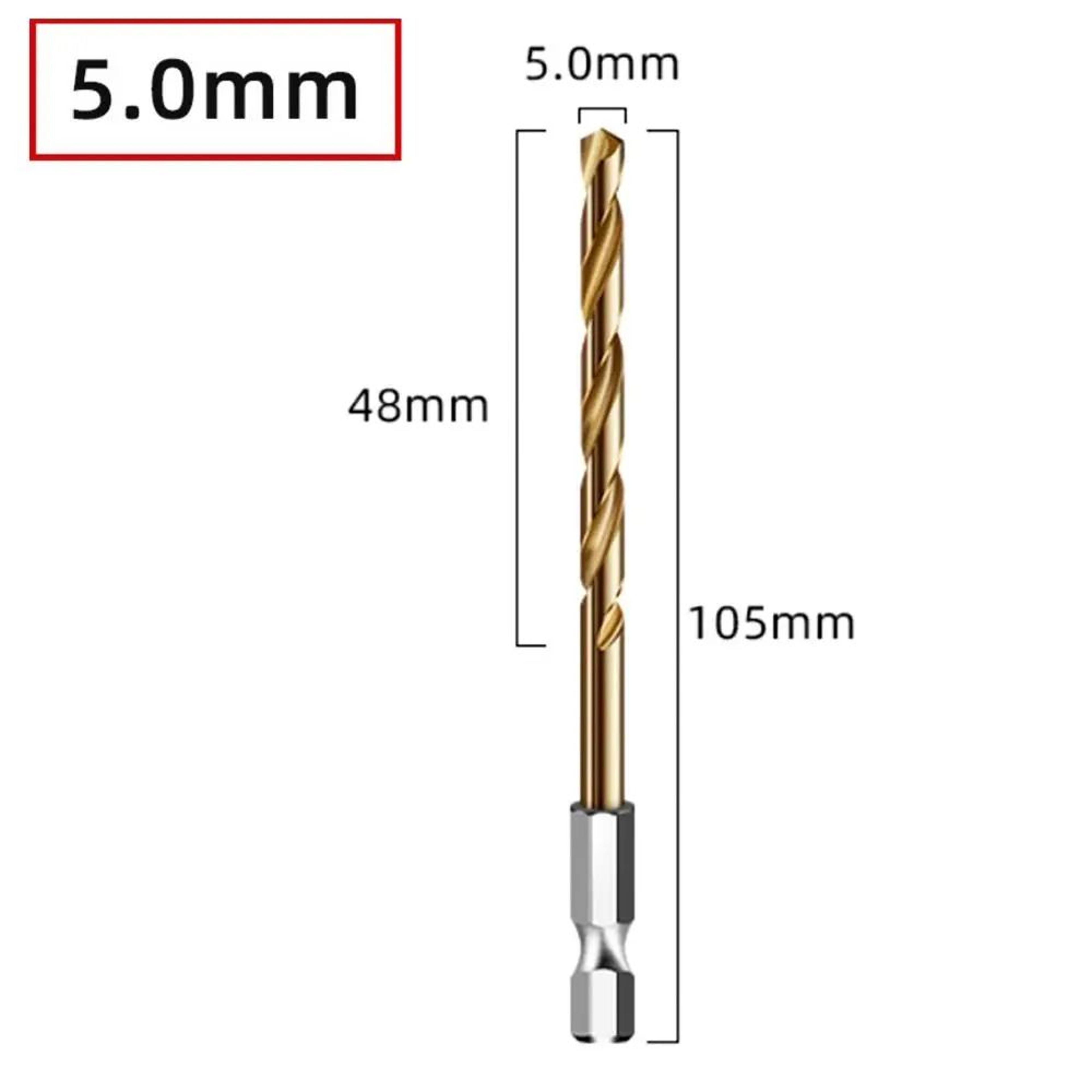HSS Titanium Coated Twist Drill Bit  14 In Hex Shank Quick Change Power Tool For Wood Plastic Alumi 16