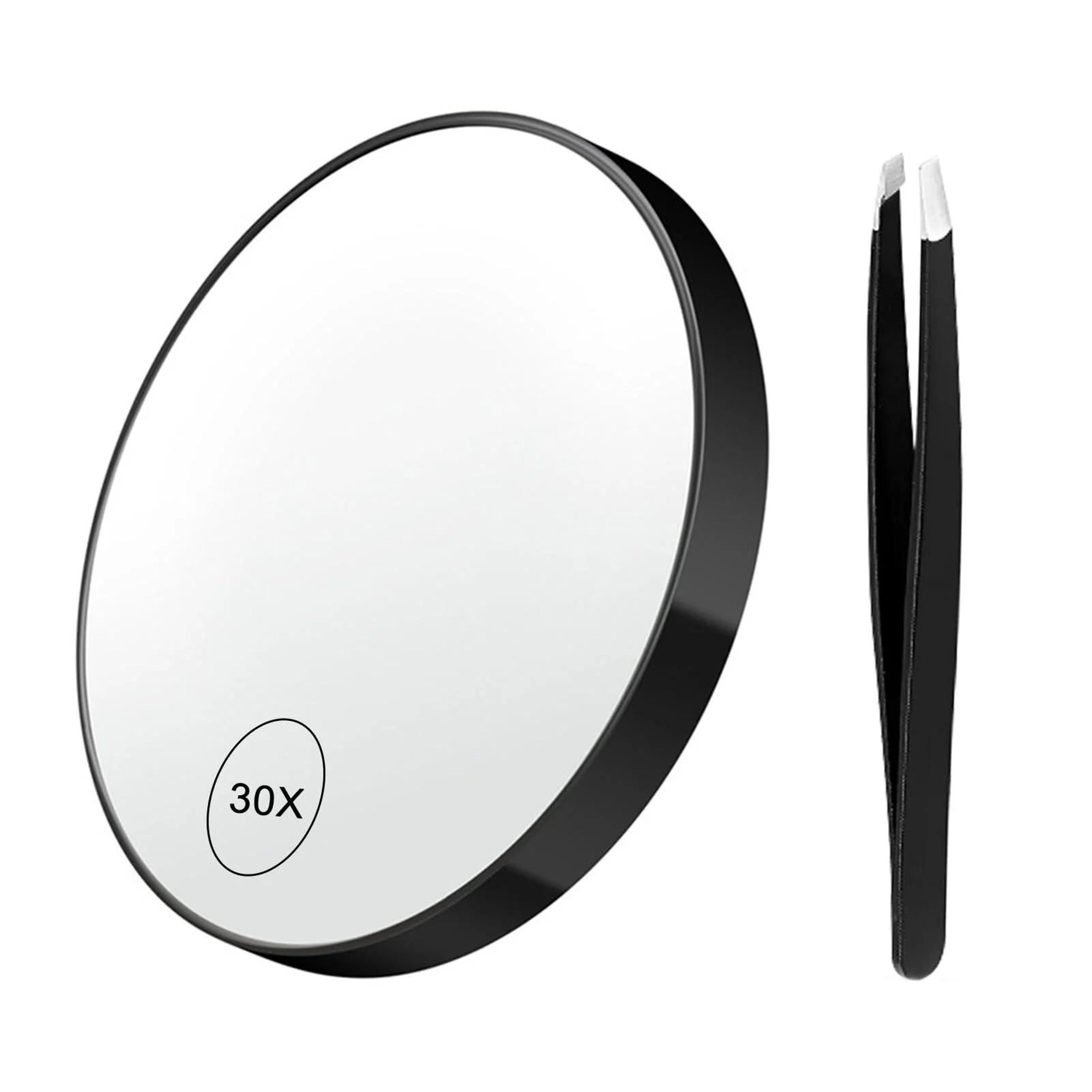346in 30X Magnifying Makeup Mirror  Portable Suction Cup Vanity Mirror With Stainless Steel Tweezer 0