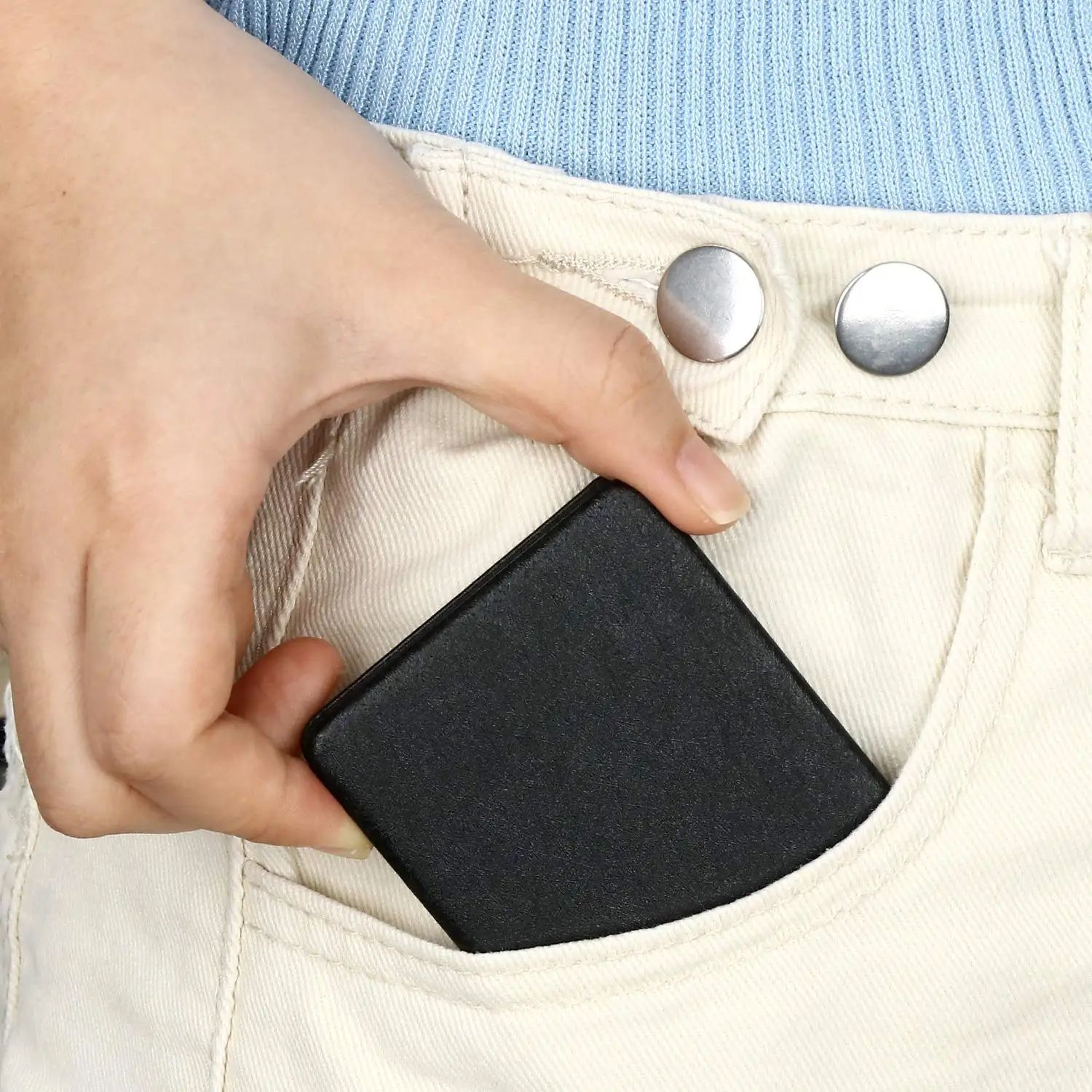 Compact DoubleSided Pocket Mirror  315 In Black Foldable Travel Vanity Mirror For Men Women Handbag 3