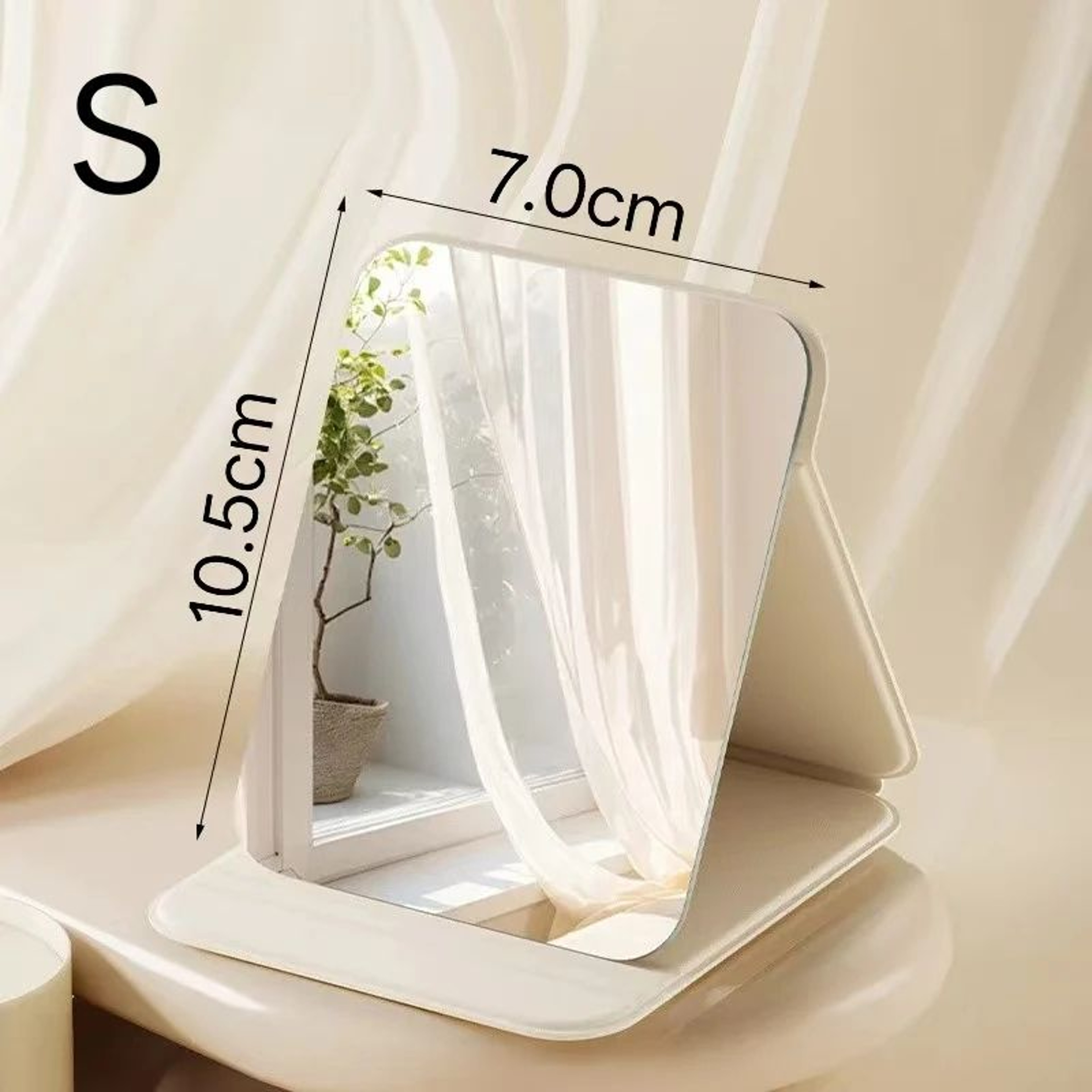 Portable Folding Makeup Mirror  Compact Desktop Vanity Mirror With Storage For Dorm Home Travel  Da 12