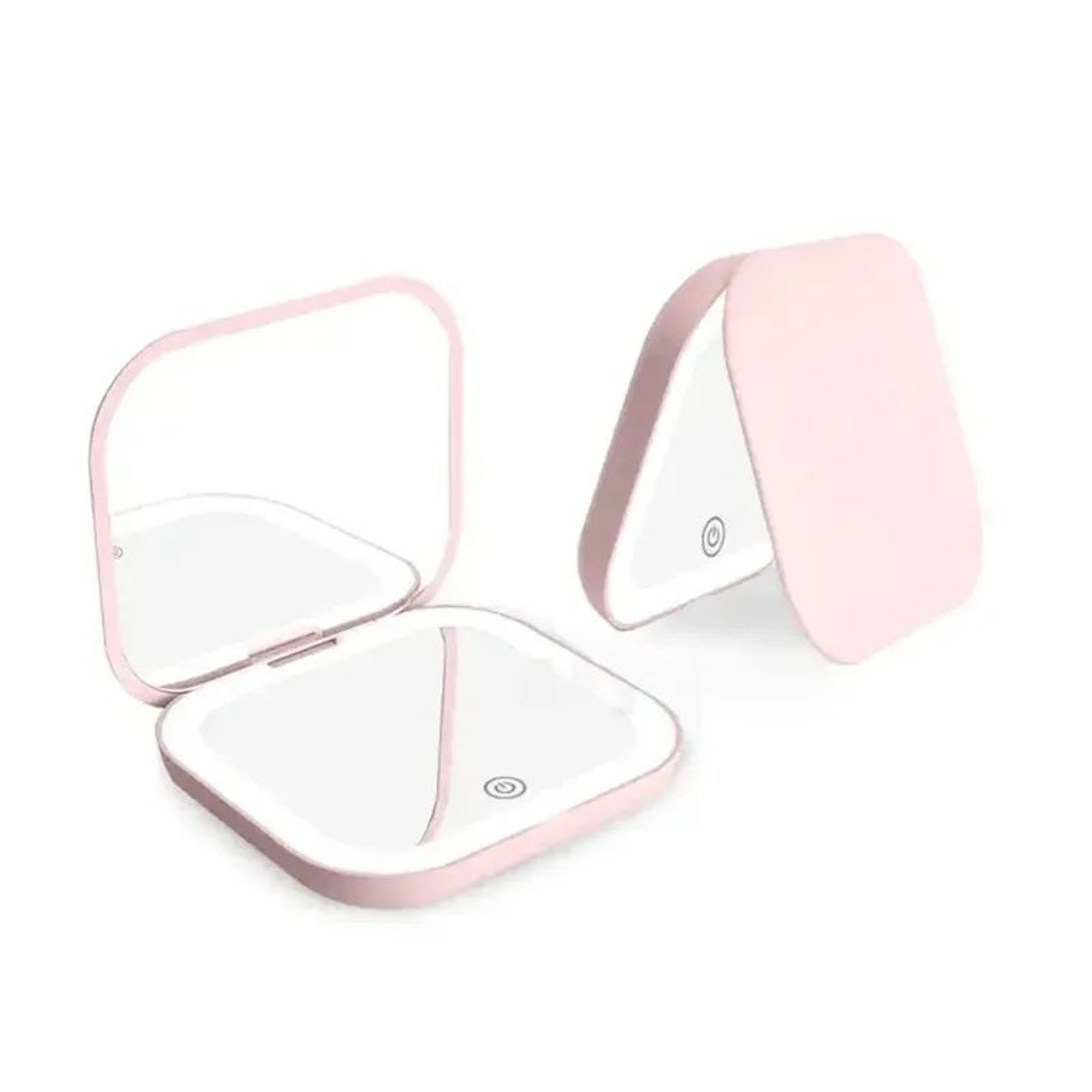 Portable LED Compact Makeup Mirror  1X2X Magnification Folding Pocket Mirror With Lights For Purse  0