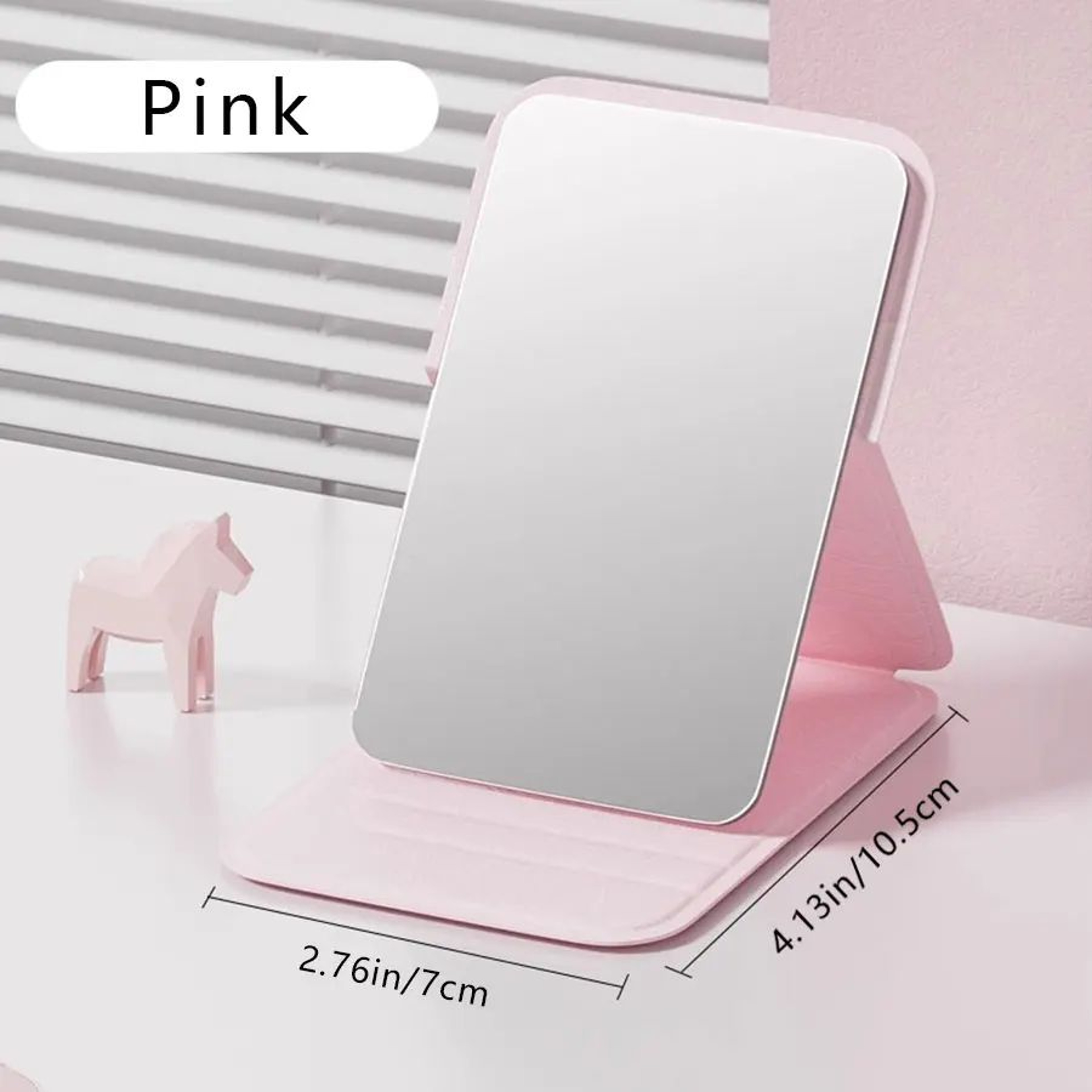 Portable Folding Makeup Mirror  Compact Desktop Vanity Mirror For Travel Dorm Home Women  Men Daily 7