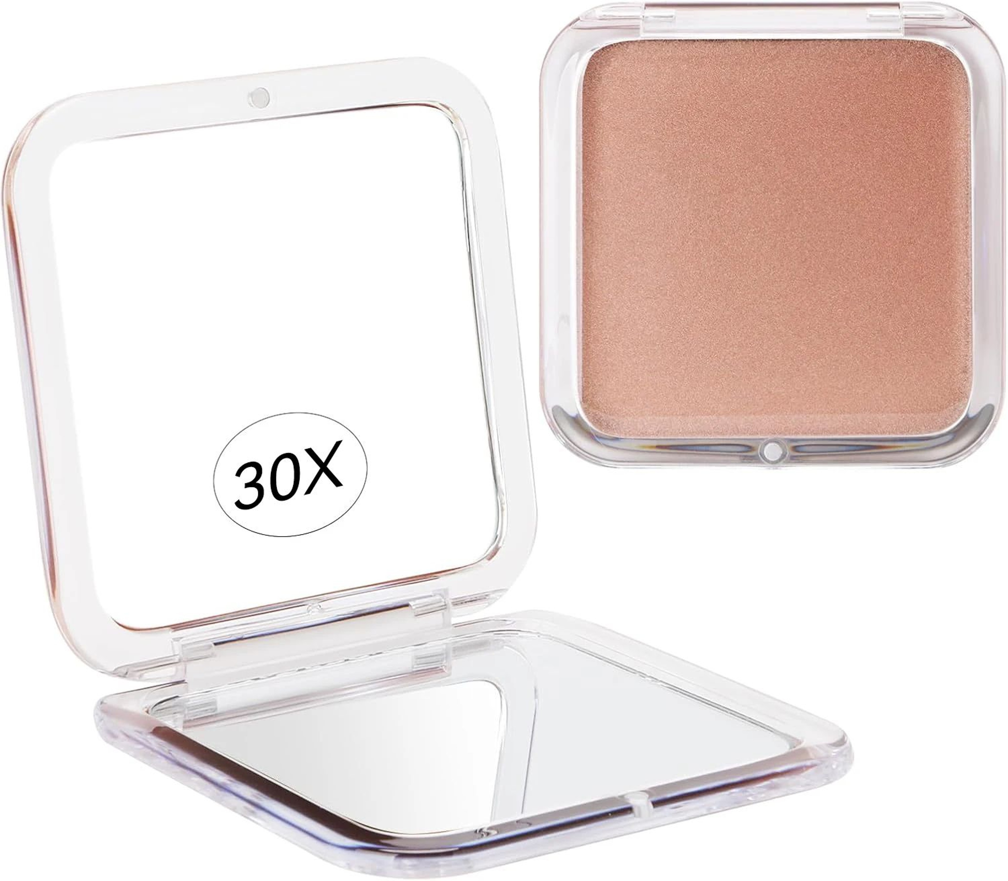 Compact 30X Magnifying Makeup Mirror  DoubleSided 1X Folding Travel Cosmetic Mirror With Tweezers F 0