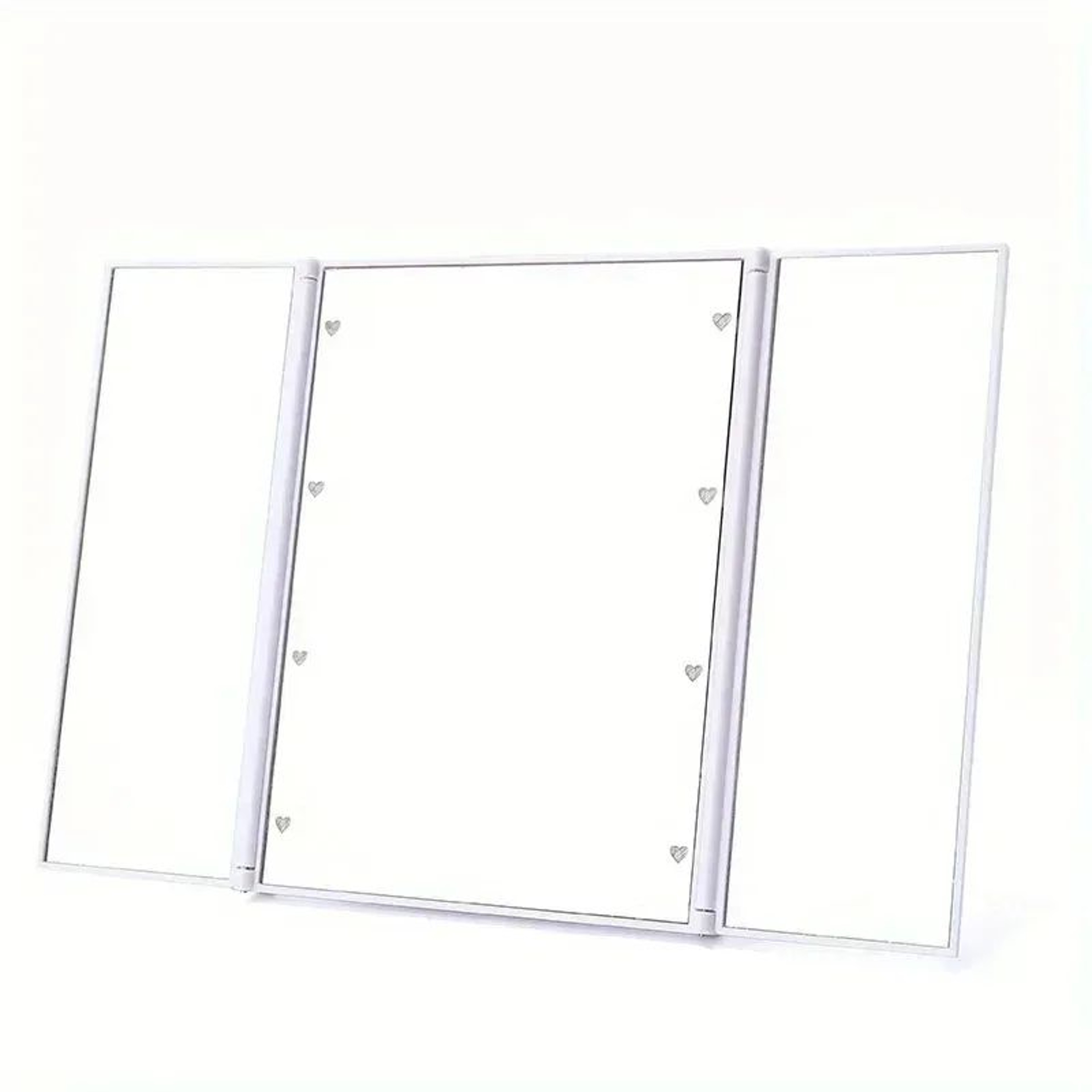 3Way Mini Travel Makeup Mirror  Portable Folding 3Sided LED Vanity Cosmetic Mirror With Stand For P 8