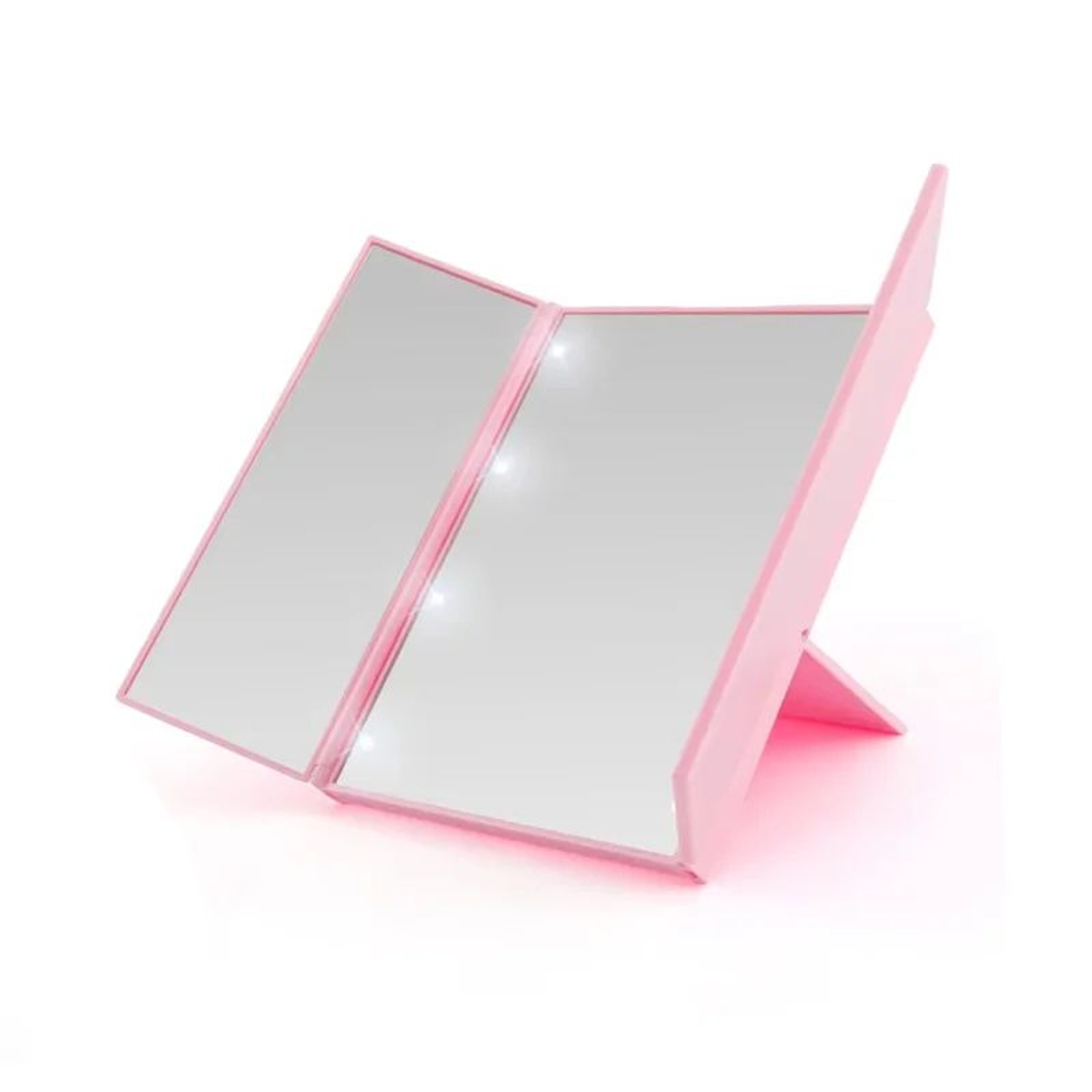 3Way Mini Travel Makeup Mirror  Portable Folding 3Sided LED Vanity Cosmetic Mirror With Stand For P 7
