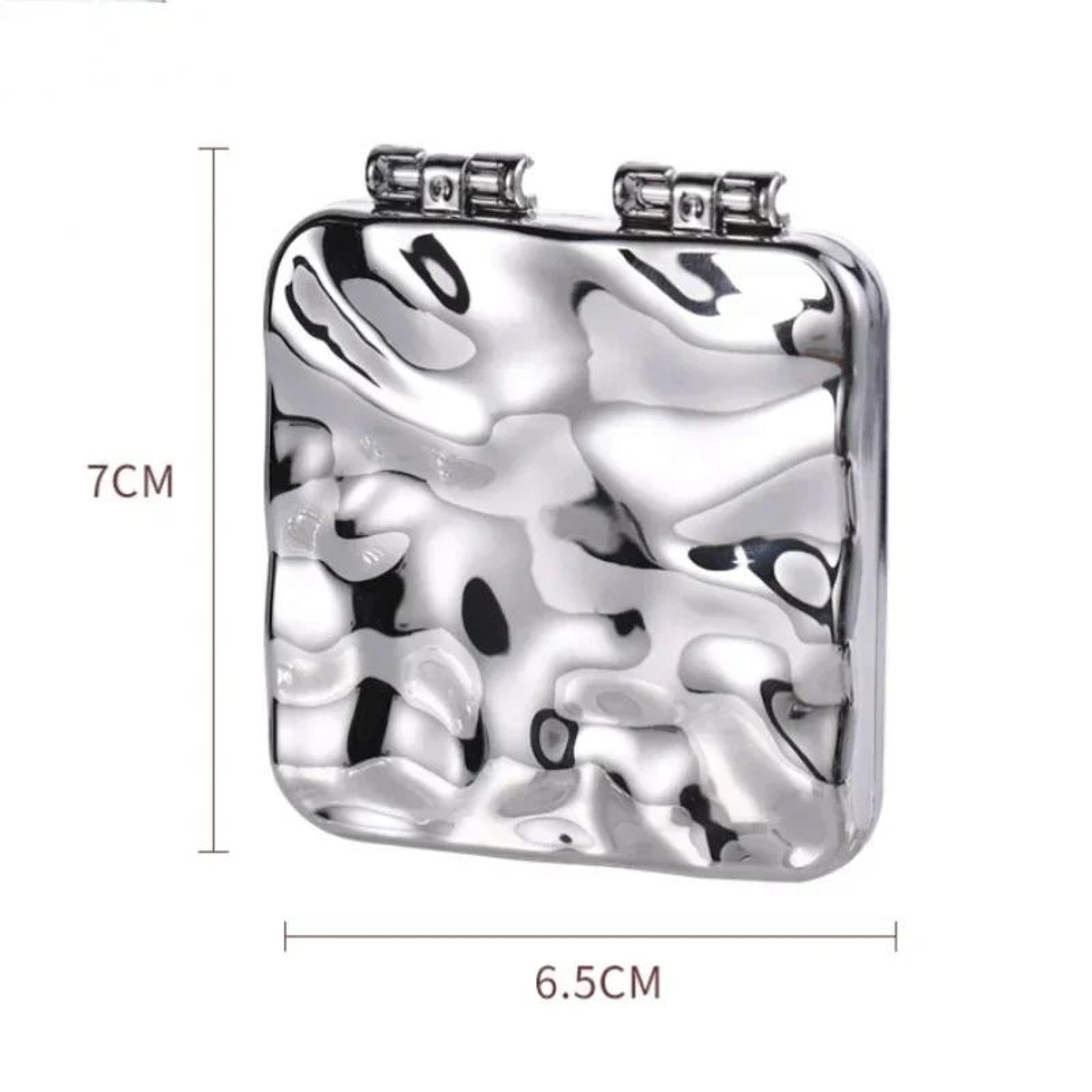 Foldable DoubleSided Compact Makeup Mirror  Portable Square Pocket Vanity Mirror With Magnetic Clos 7