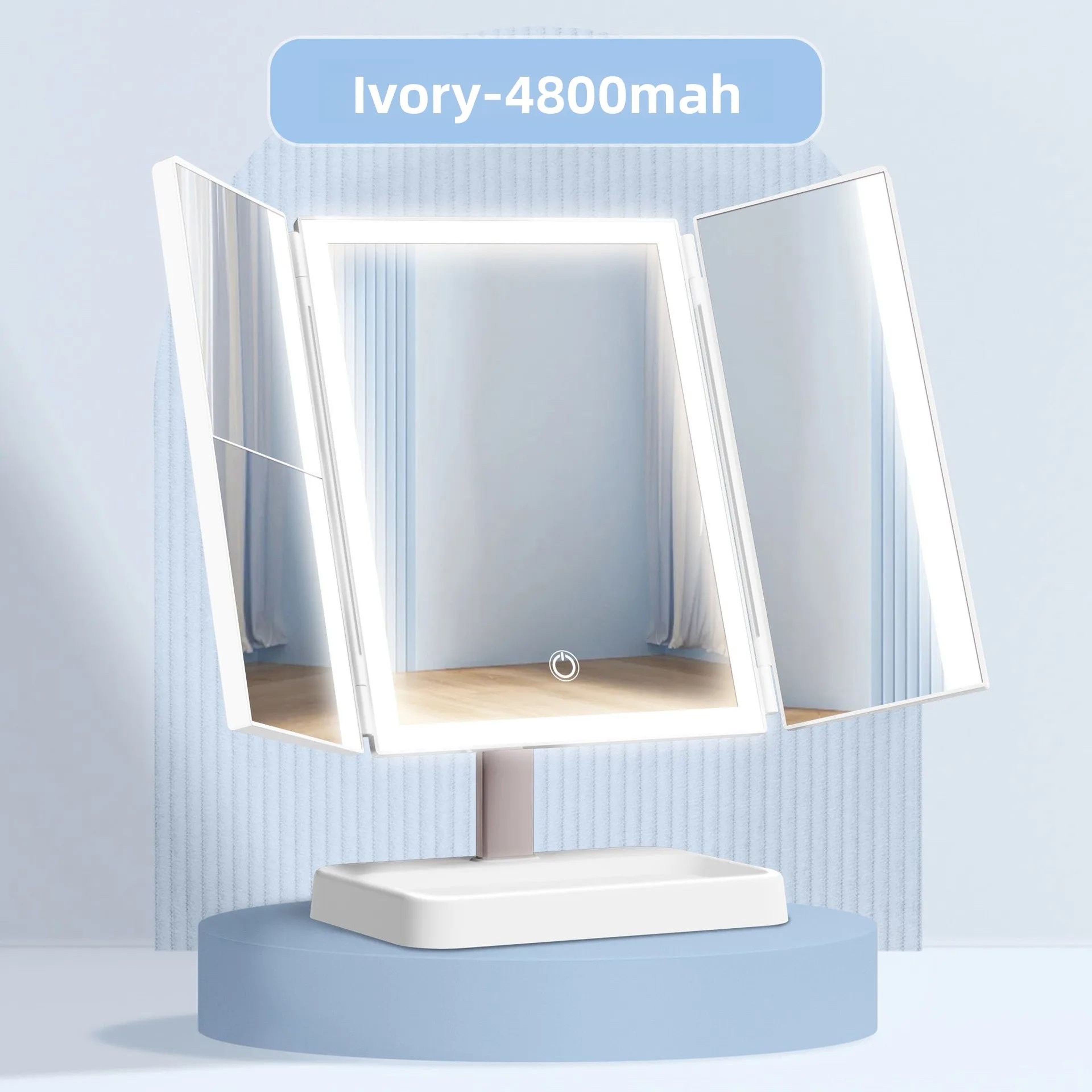 Round LED Makeup Vanity Mirror  Lighted Desktop Beauty Mirror For Makeup Skincare Bathroom  Dressin 8