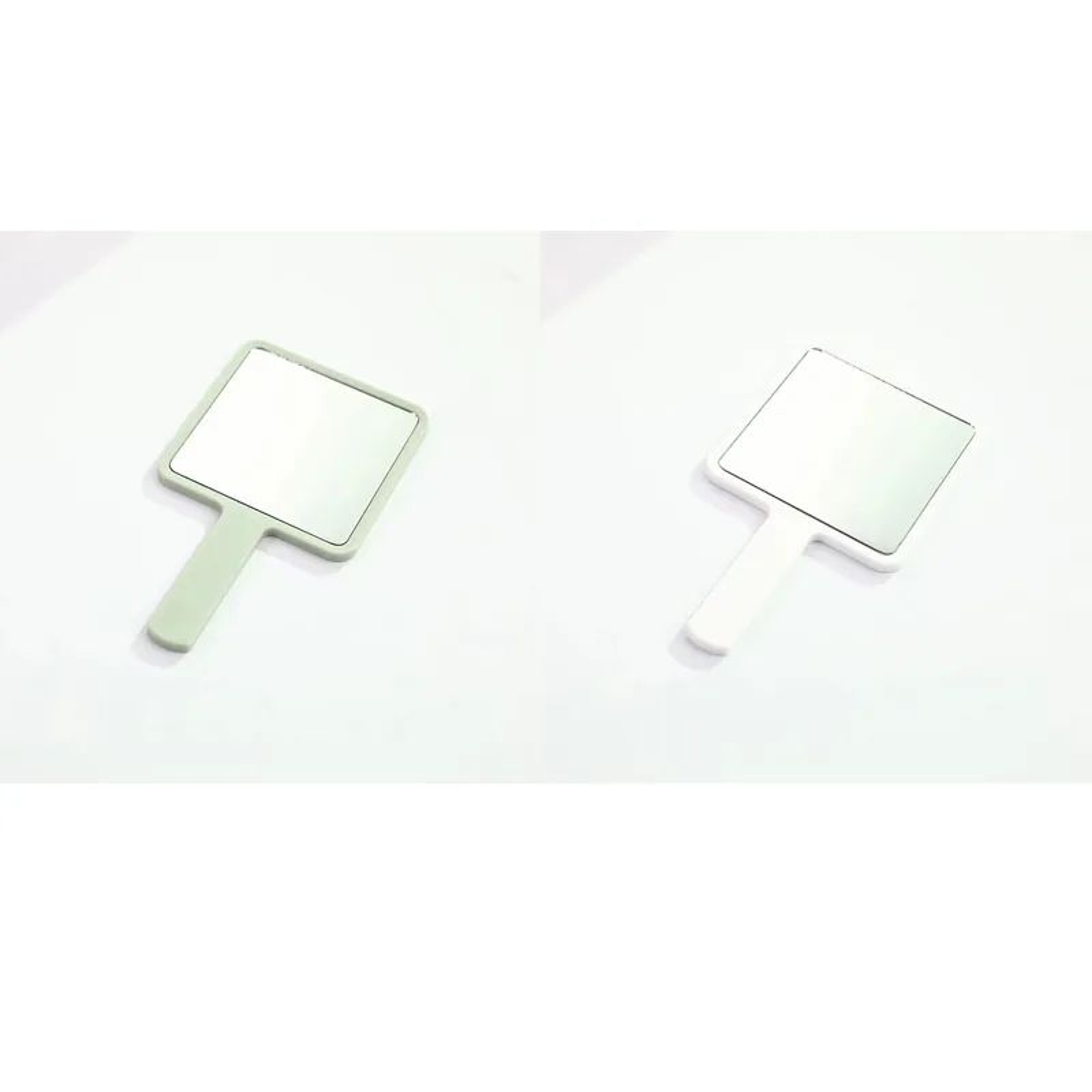 Square Handheld Makeup Mirror  Lightweight Portable Vanity Hand Mirror With Plastic Handle  Glass F 9