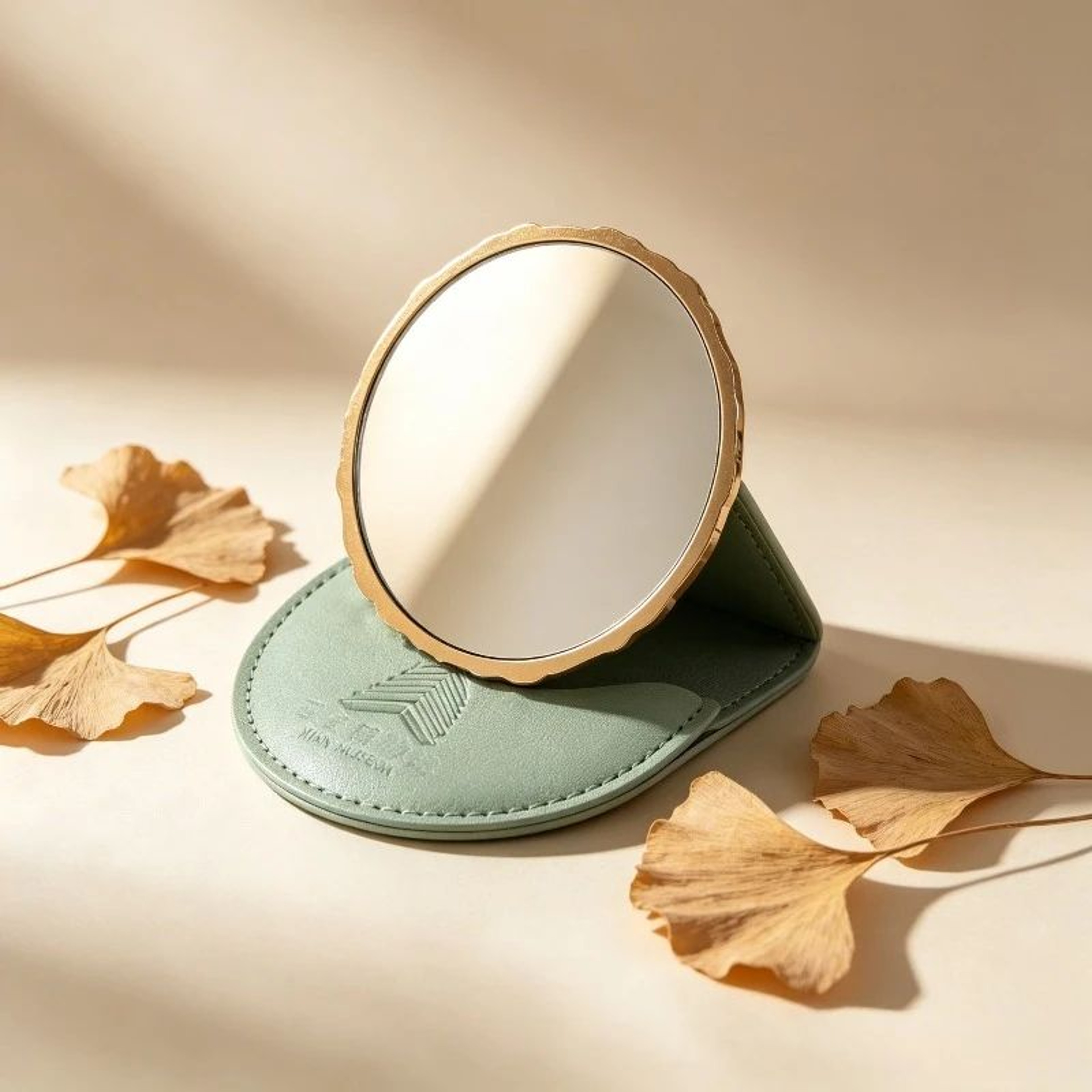 Vintage Chinese Style Peony Pocket Mirror  Portable Mini Makeup Mirror With Skylark Floral Design F 1