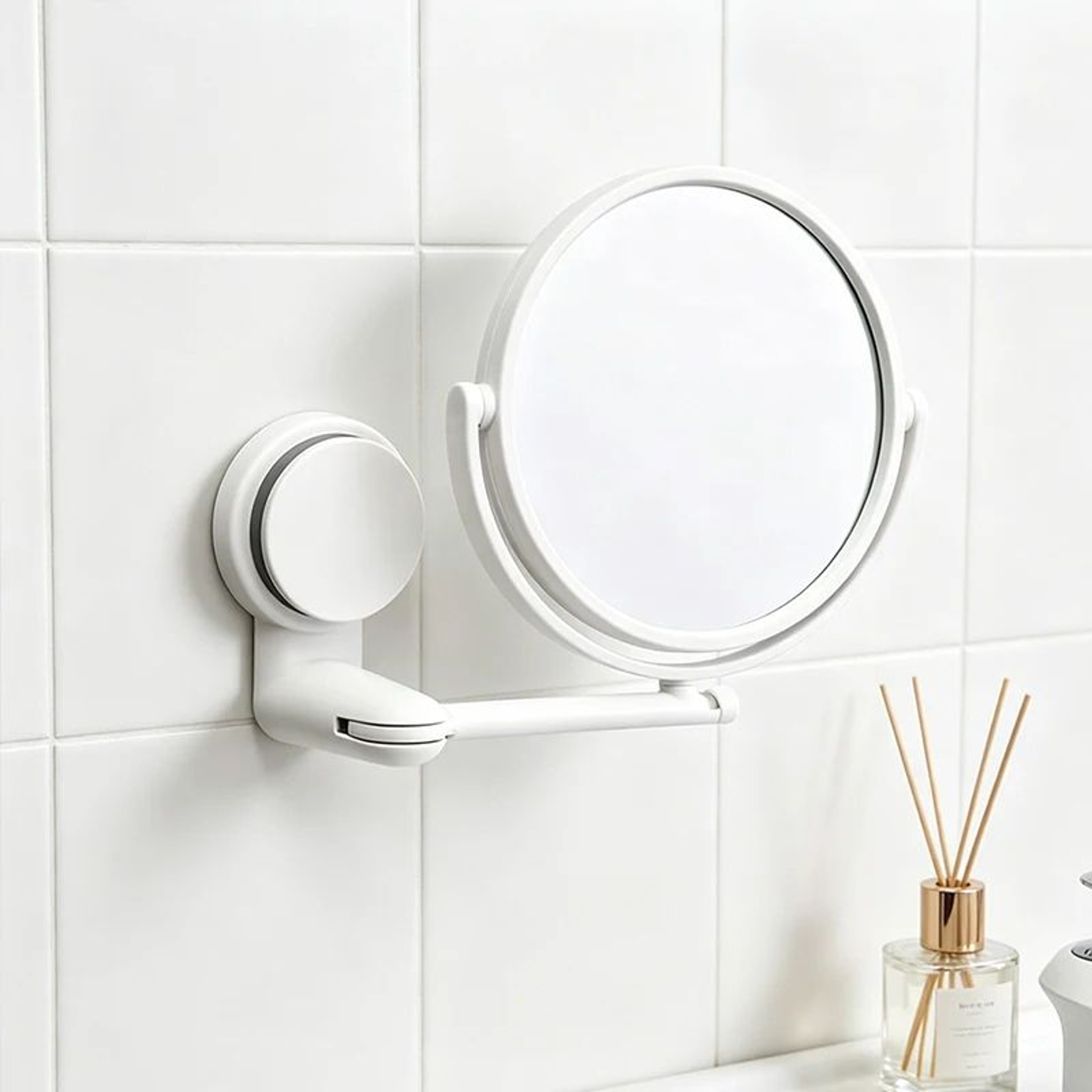 Adjustable Swivel Makeup Mirror  3X Magnifying DoubleSided Vanity Mirror With Suction Wall Mount  B 6