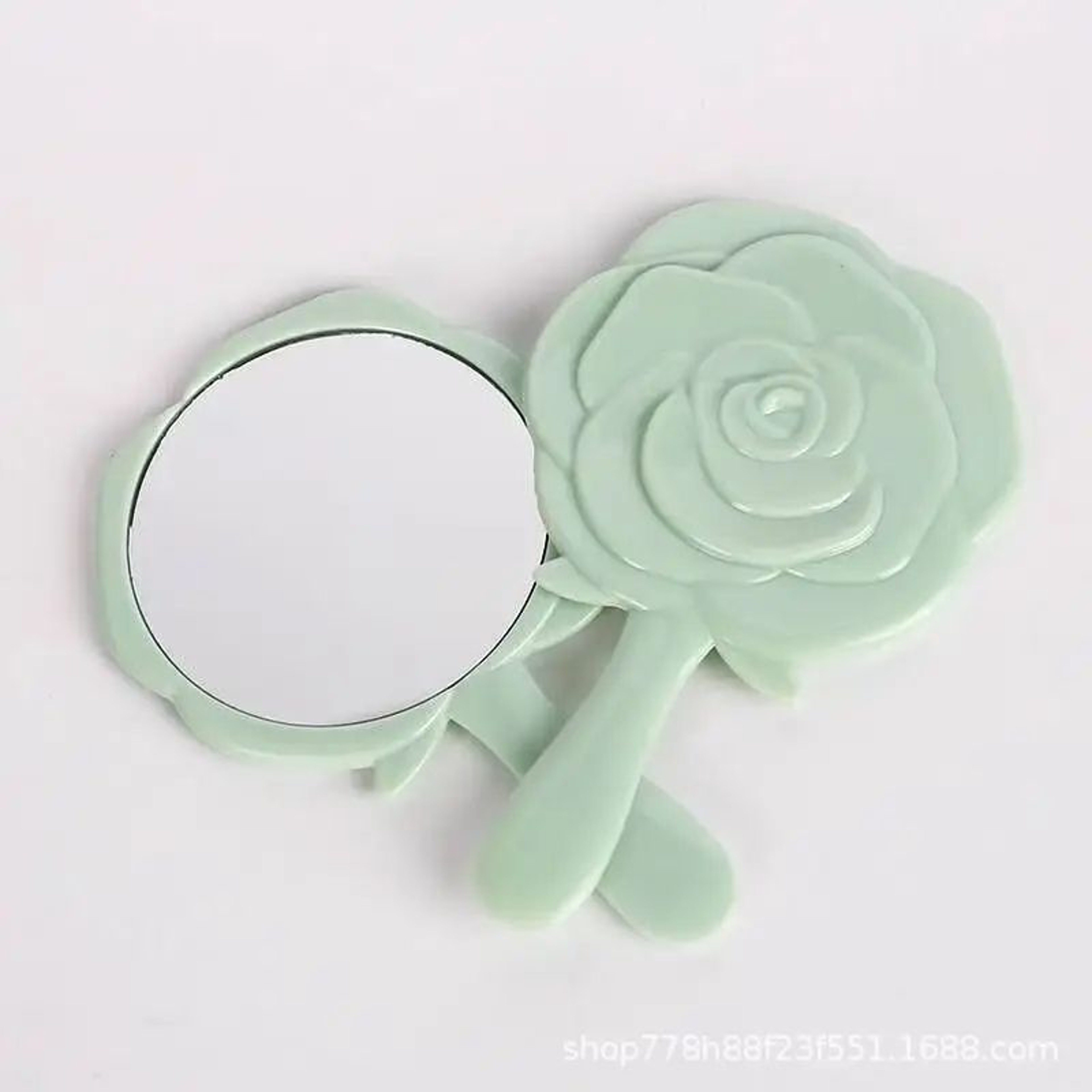 Portable Rose Pocket Makeup Mirror  Foldable Compact Cosmetic Beauty Mirror For Women Travel Handba 7