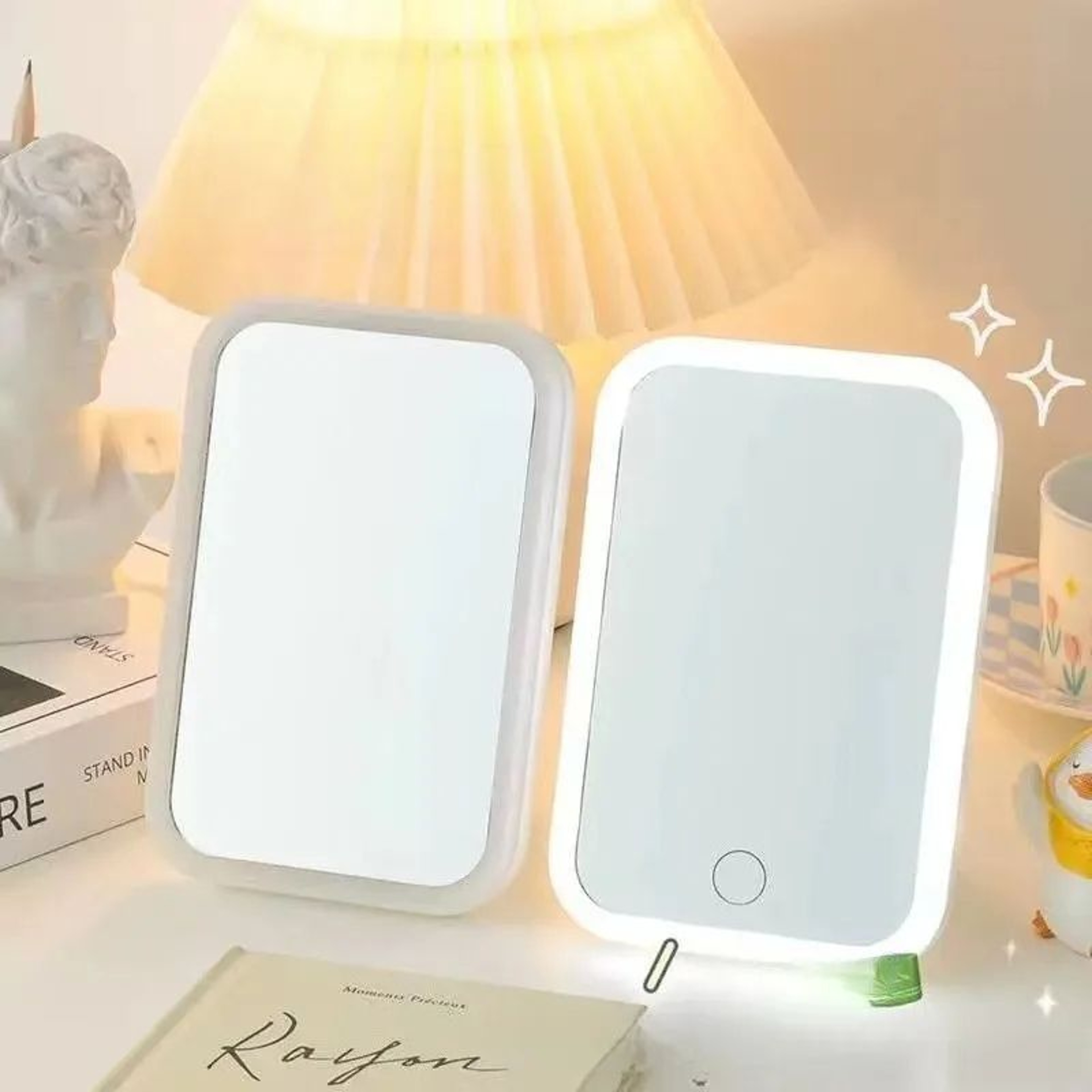 LED Lighted Makeup Mirror  Stylish Large Desktop Vanity Mirror For Student Dorm Bedroom Beauty And  2