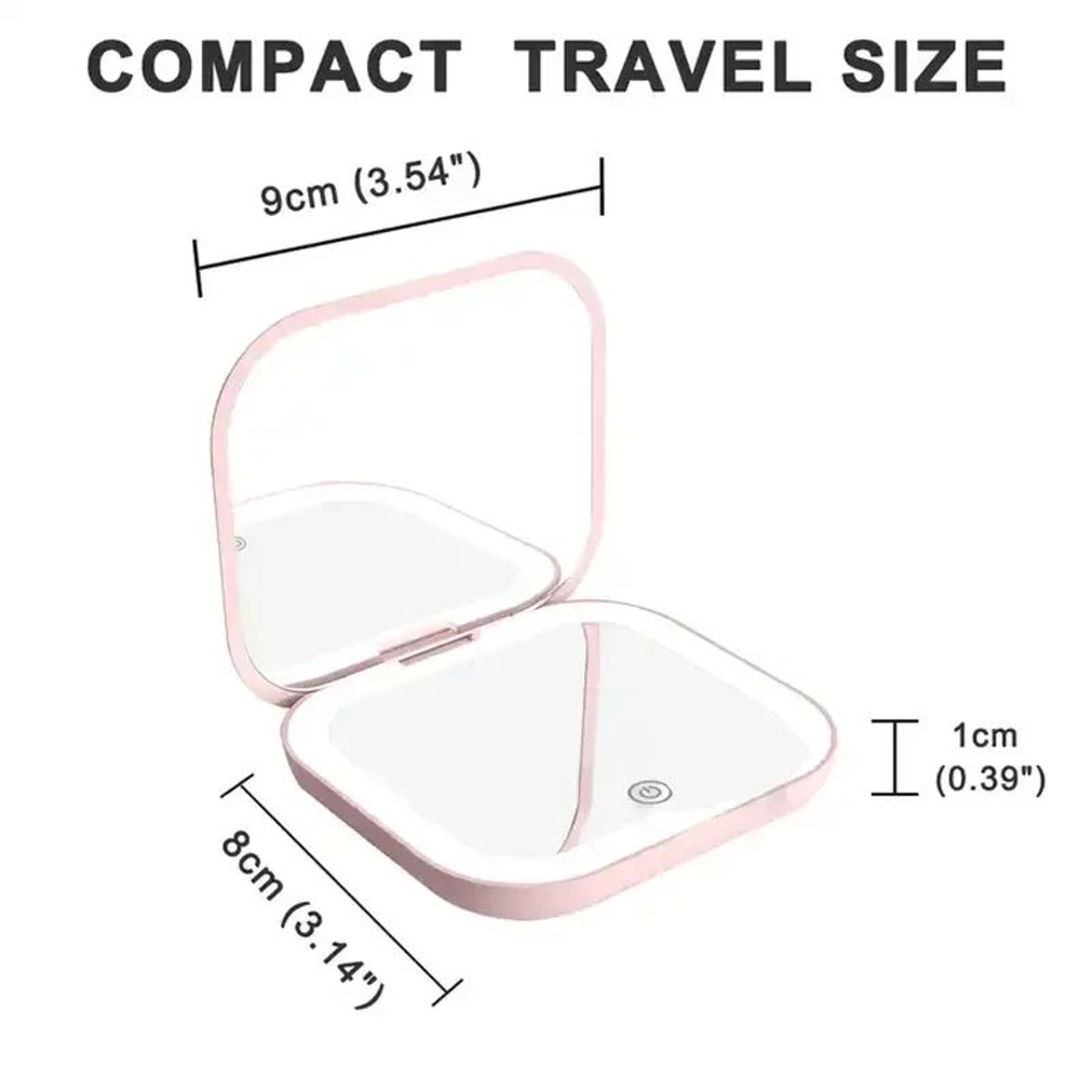 Compact Mini Lighted Makeup Mirror  2X Magnifying Foldable Pocket Vanity Mirror For Travel Gifts Be 2