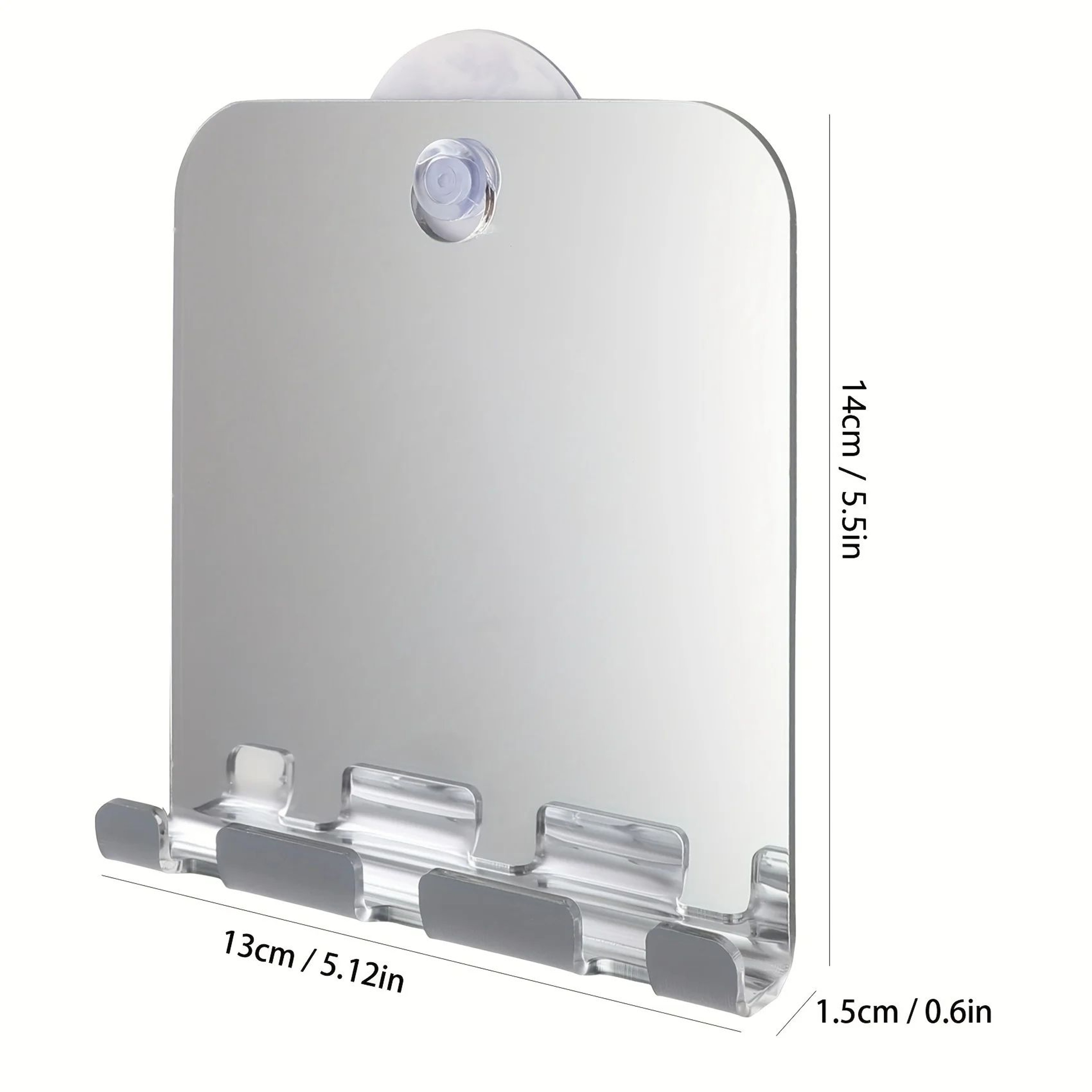 Portable FogFree Shower Mirror  6 In Handheld Rectangle Shaving Makeup Beard Grooming Bathroom Trav 7