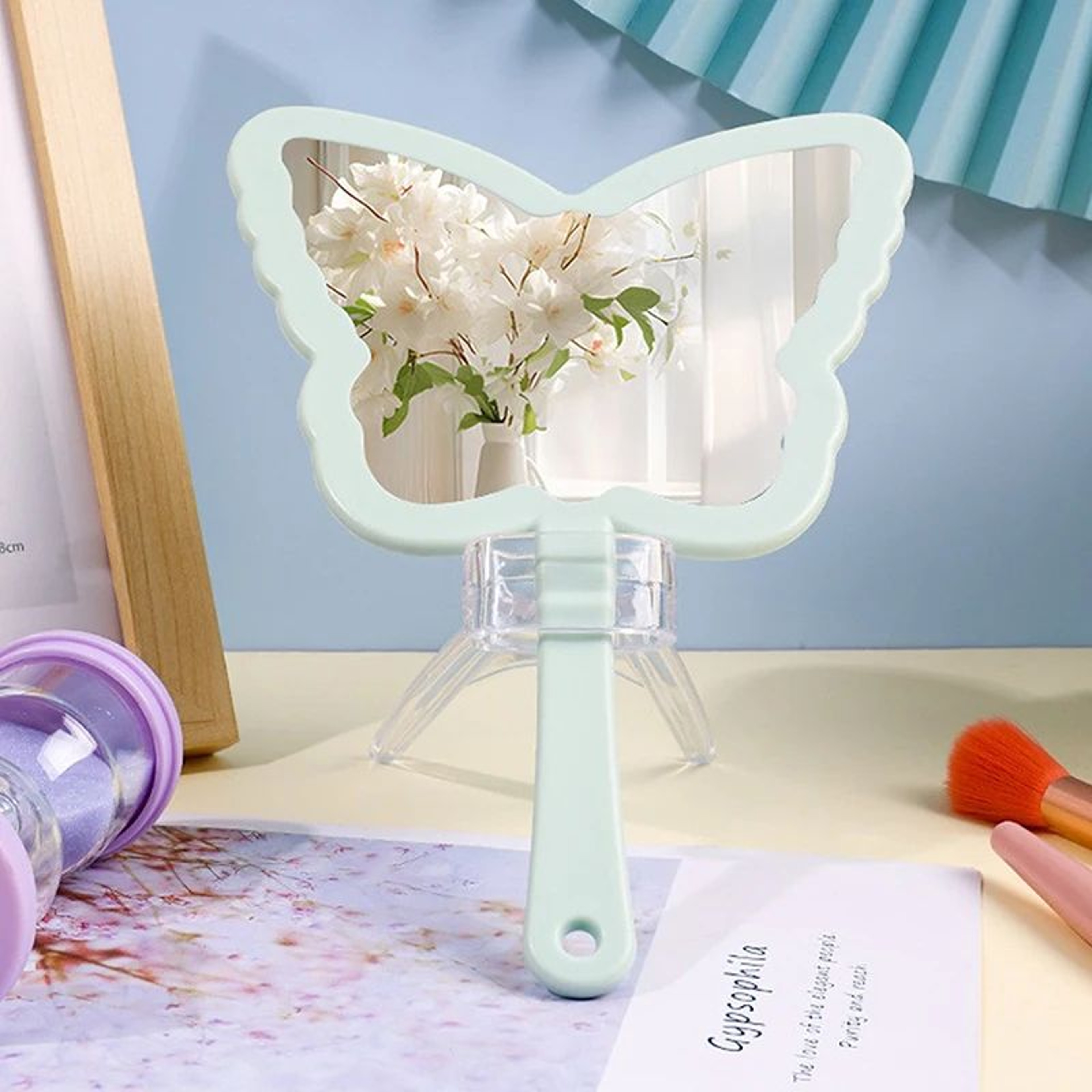 Butterfly Handheld Makeup Mirror  Portable Vanity Mirror For Eyelash Extensions Salon Travel  Gifts 4