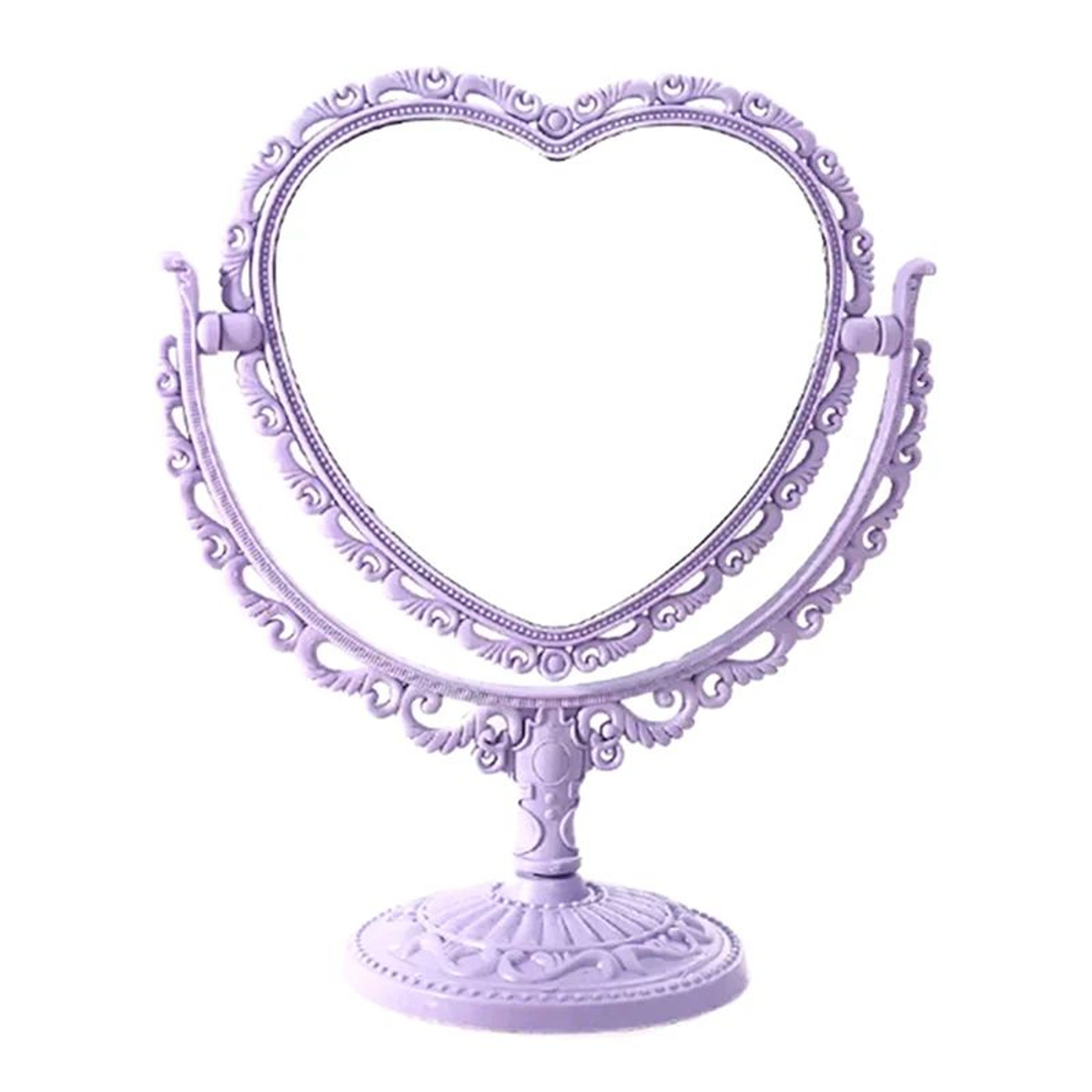 Heart Shaped DoubleSided Vanity Mirror  Portable Desktop Makeup Magnifying Mirror With Stable Stand 5
