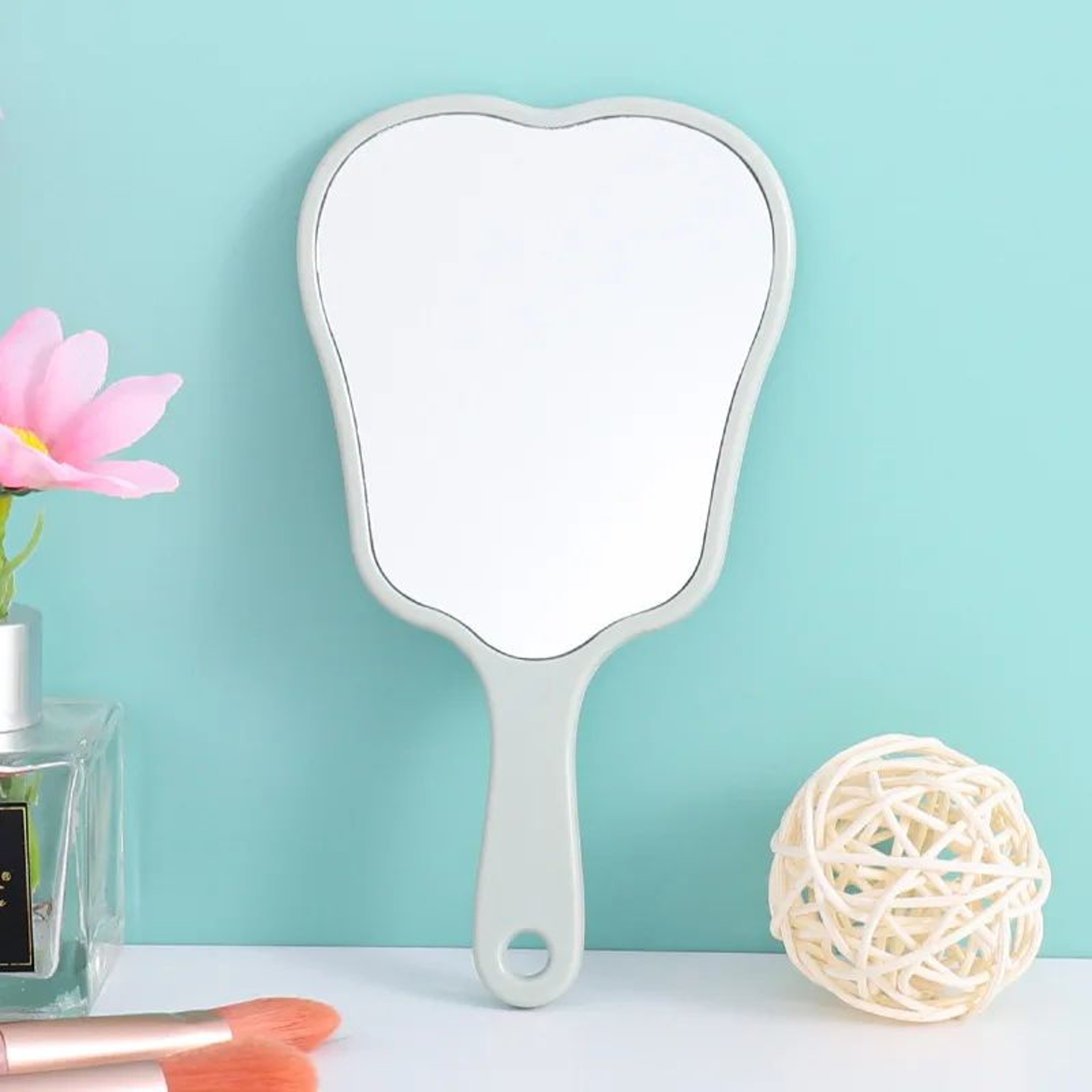Tooth Shaped Handheld Mirror  Lightweight 335 X 630 In Portable Dental Makeup Mirror For Women Dent 8