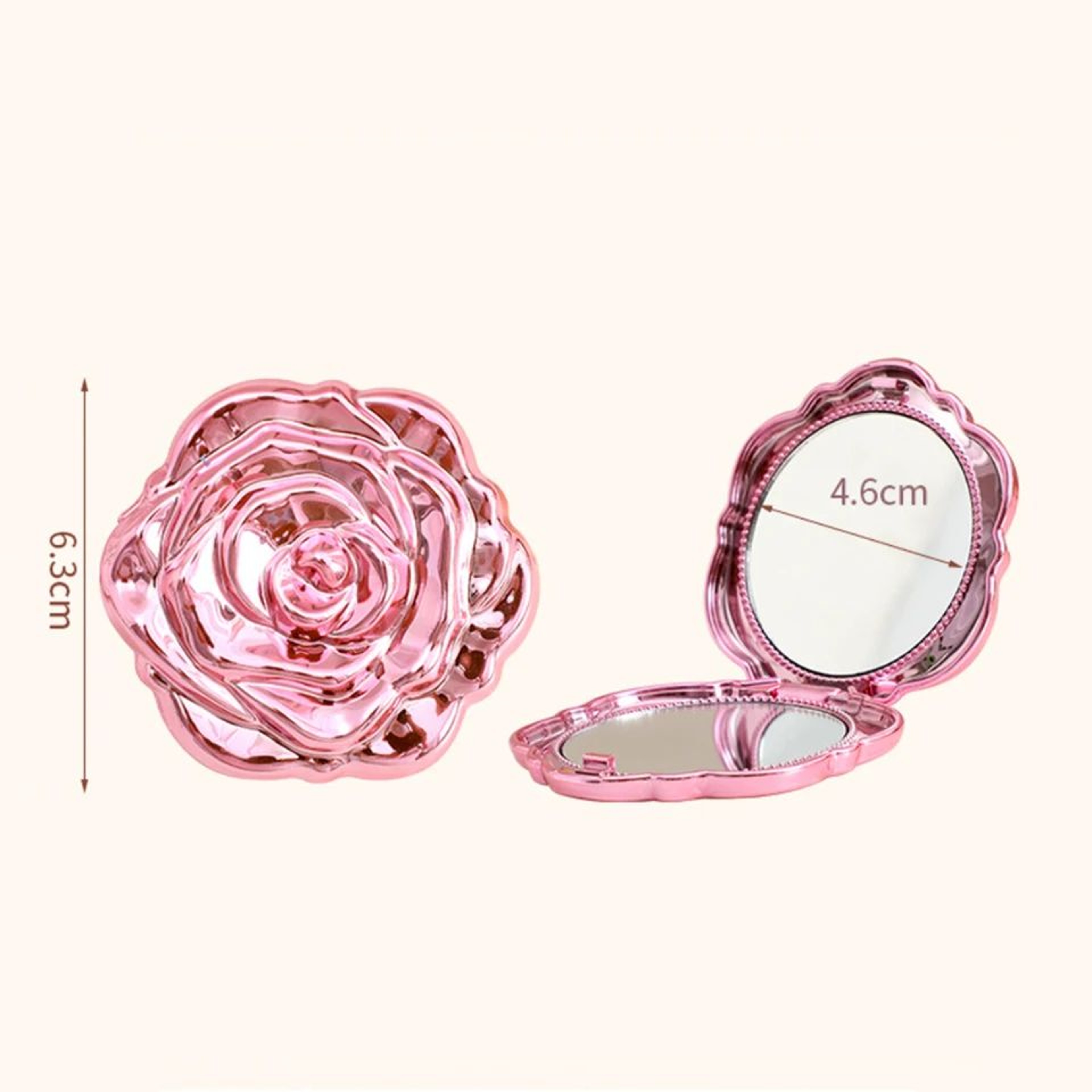 Rose Double Sided Makeup Mirror  248 In Foldable Compact Pocket Mirror For Handbag Travel Beauty To 4