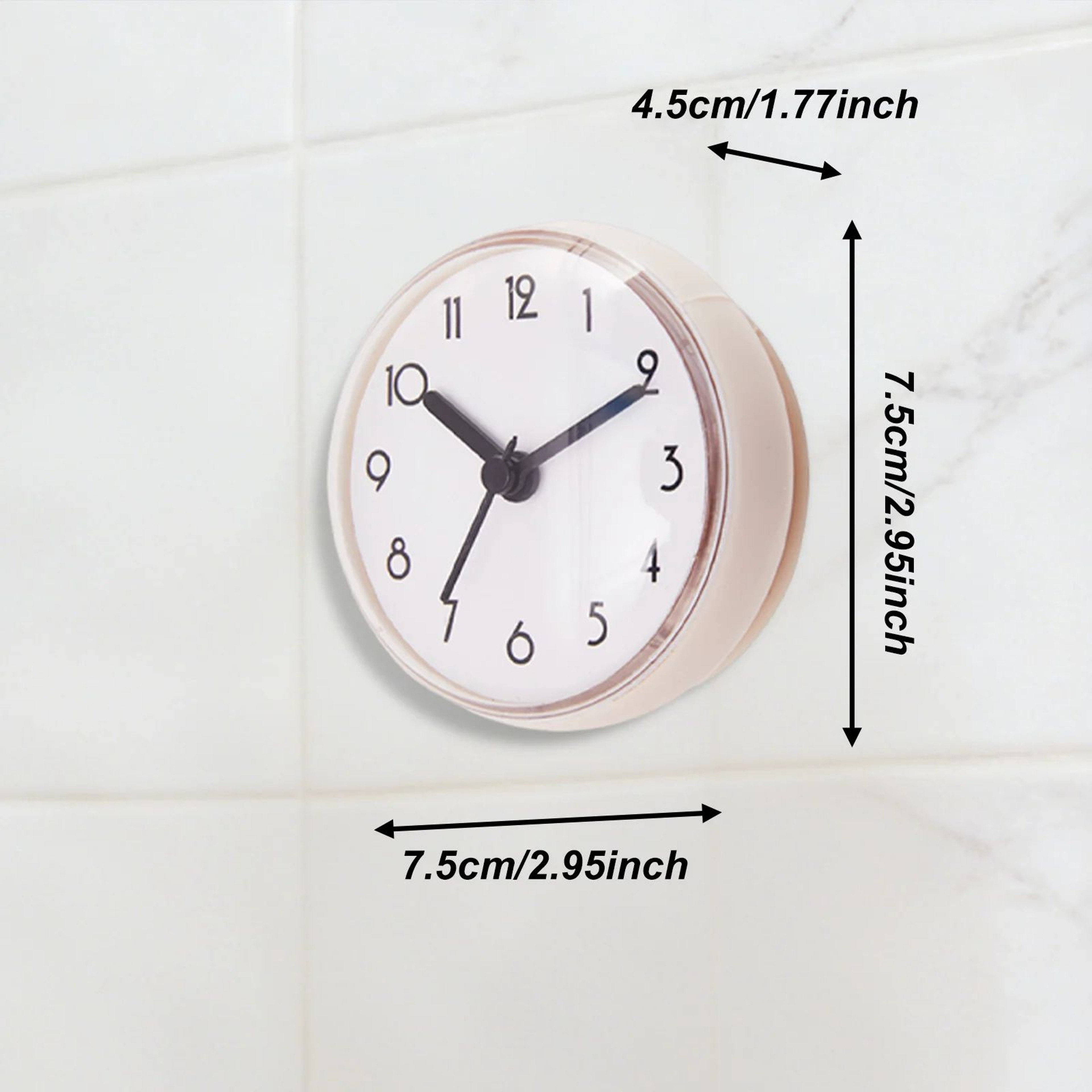 Waterproof Bathroom Shower Clock  295 In Compact Suction Cup Wall Clock For Mirror Kitchen Pool  Re 8