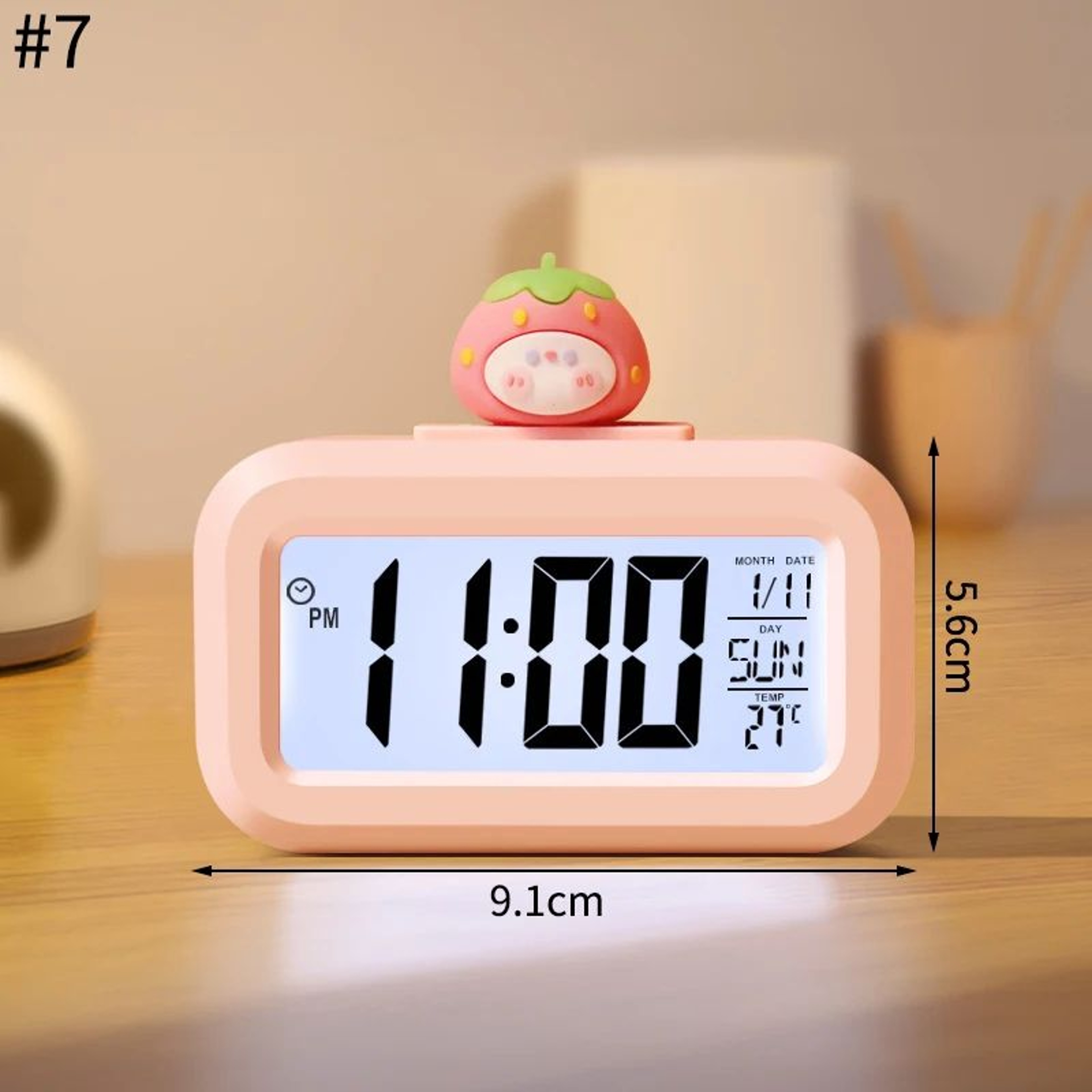 Nordic Silent Quartz Alarm Clock  41 In Compact Metal Table Clock With Night Light Stand For Bedroo 15