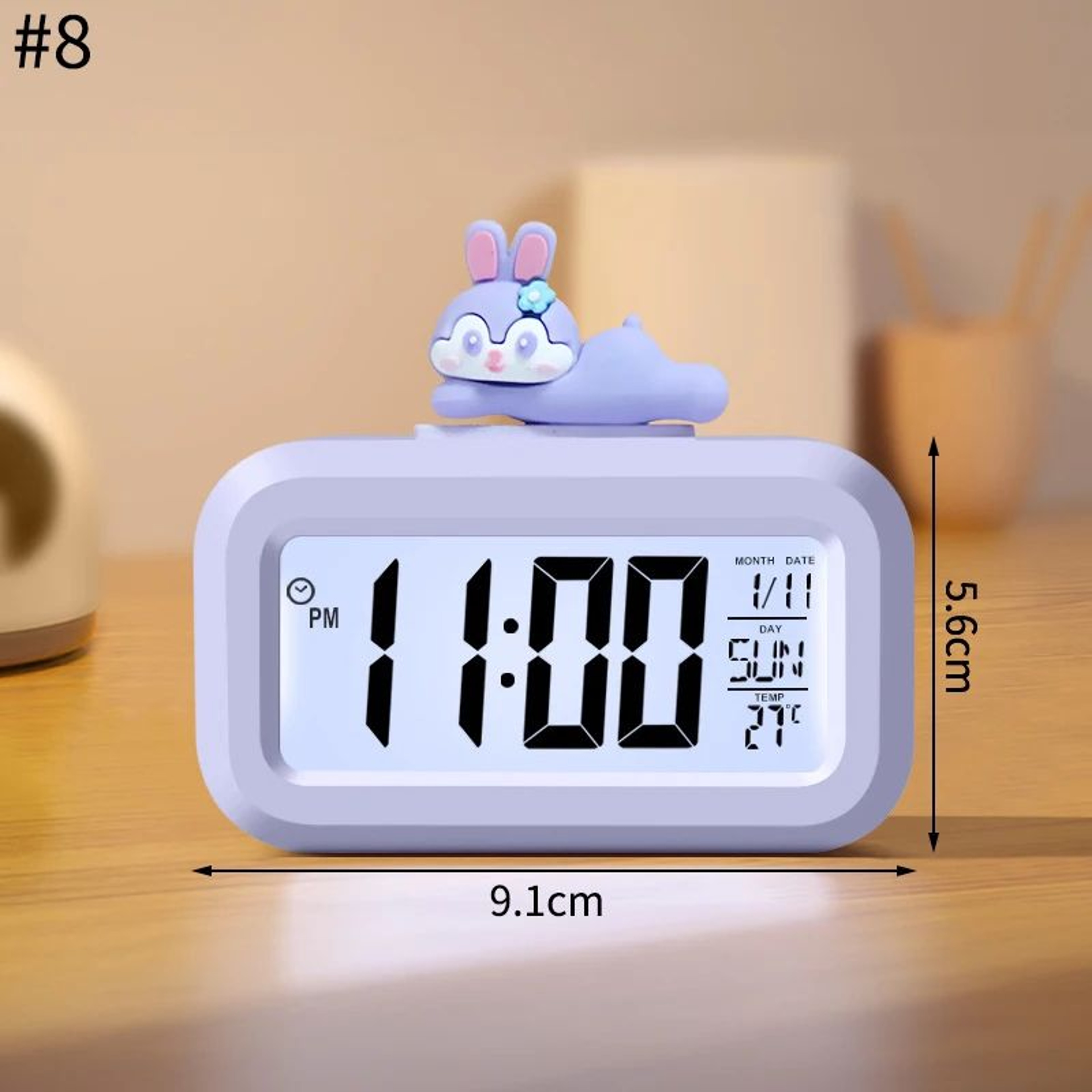 Nordic Silent Quartz Alarm Clock  41 In Compact Metal Table Clock With Night Light Stand For Bedroo 16