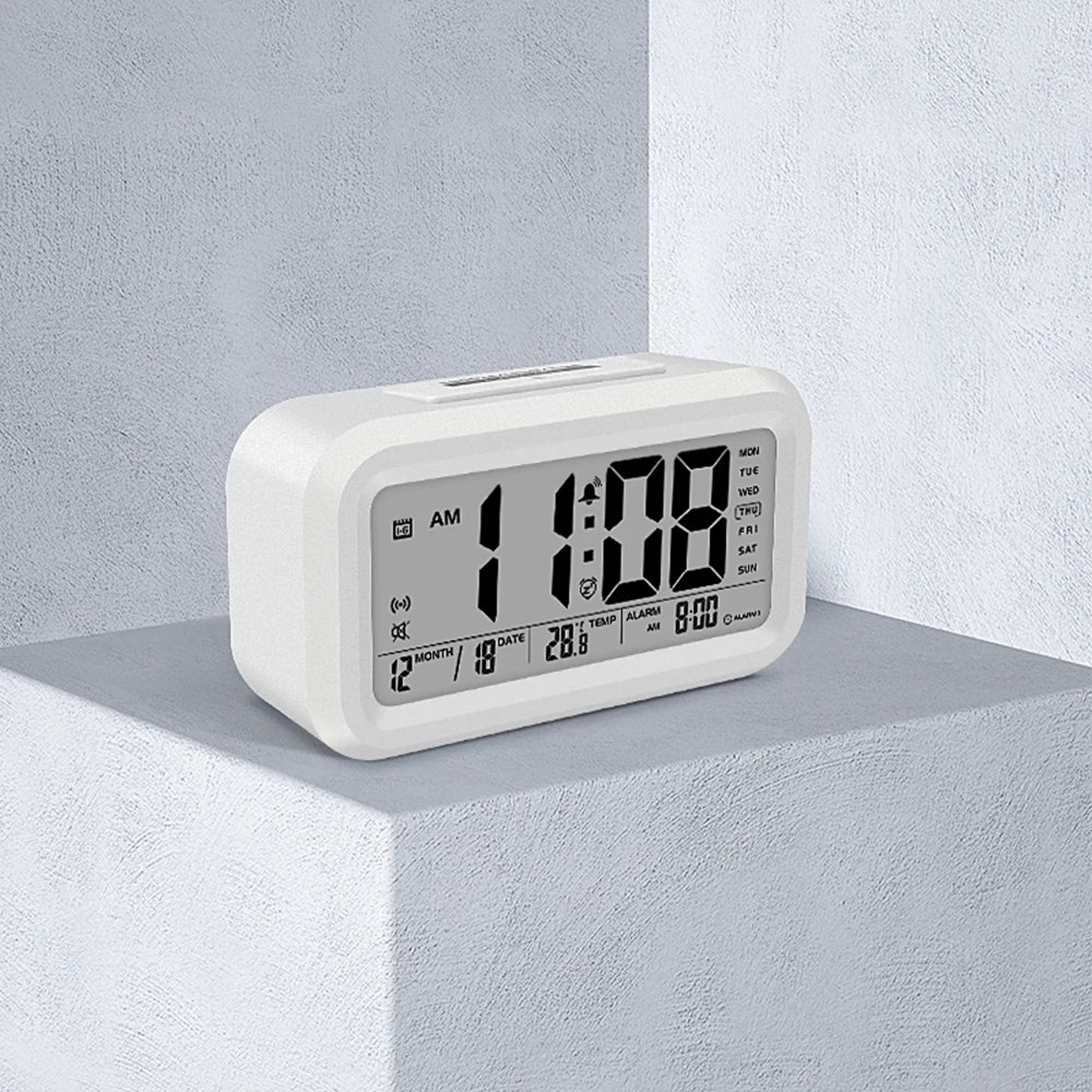 English Talking Digital Alarm Clock  Voice Time Temperature Calendar Snooze Bedroom Clock 1