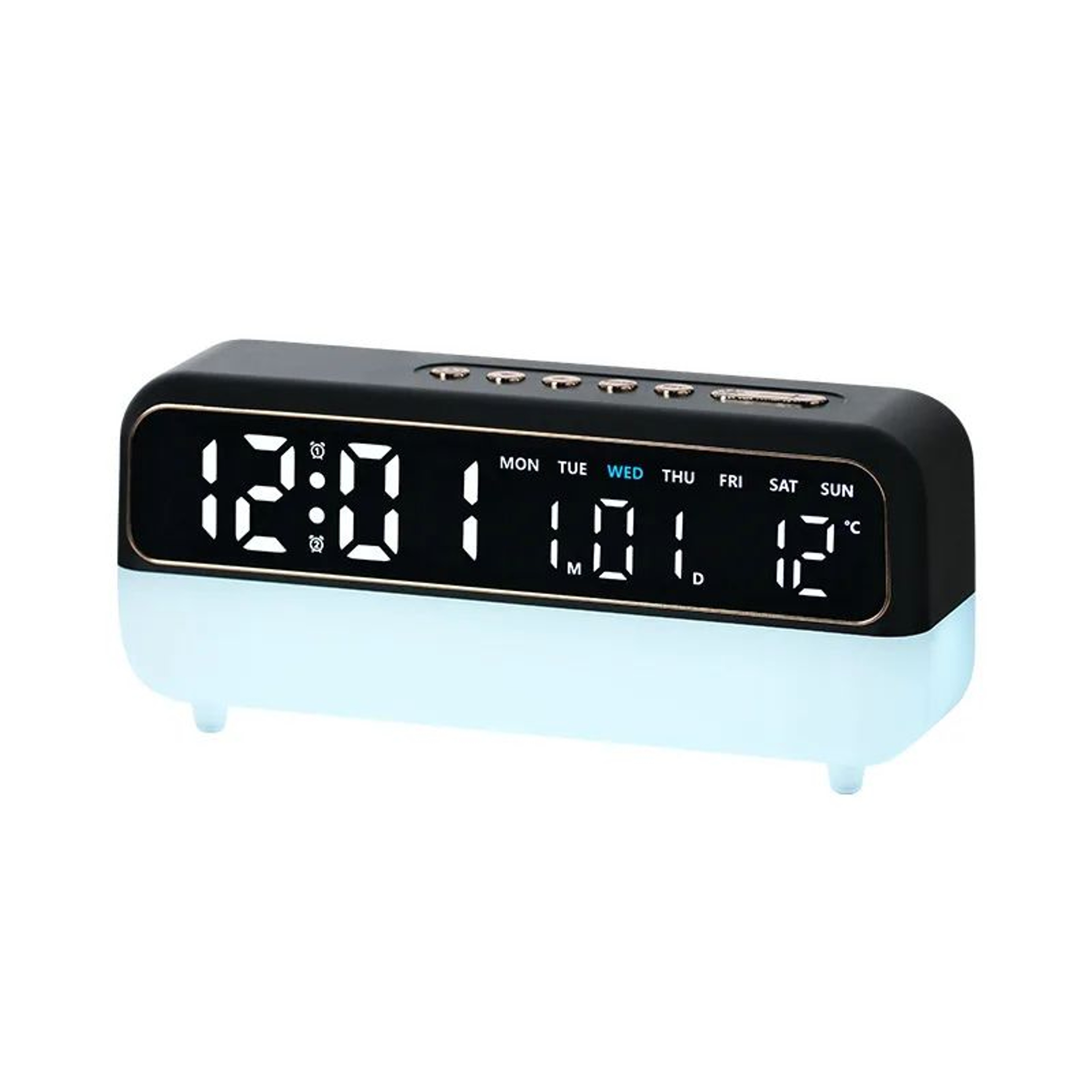 LED Digital Alarm Clock – Voice Control Desk Clock with Temperature, Date, Week, Dual Alarms, Timer & Ambient Light – view 10