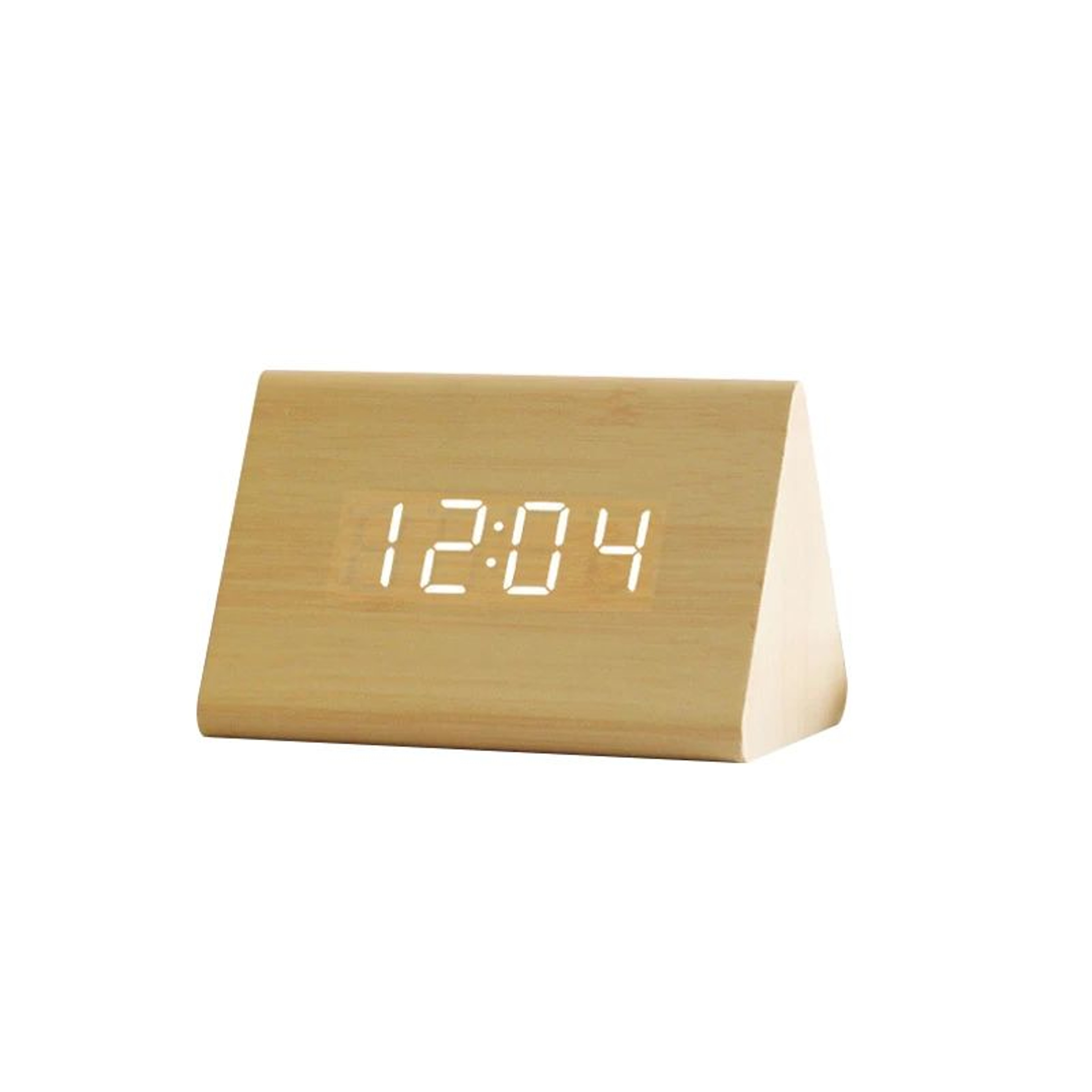 LED Digital Alarm Clock – USB/AAA Powered Wooden Desktop Clock with Voice Control Display for Bedroom Office Table Decor – view 18