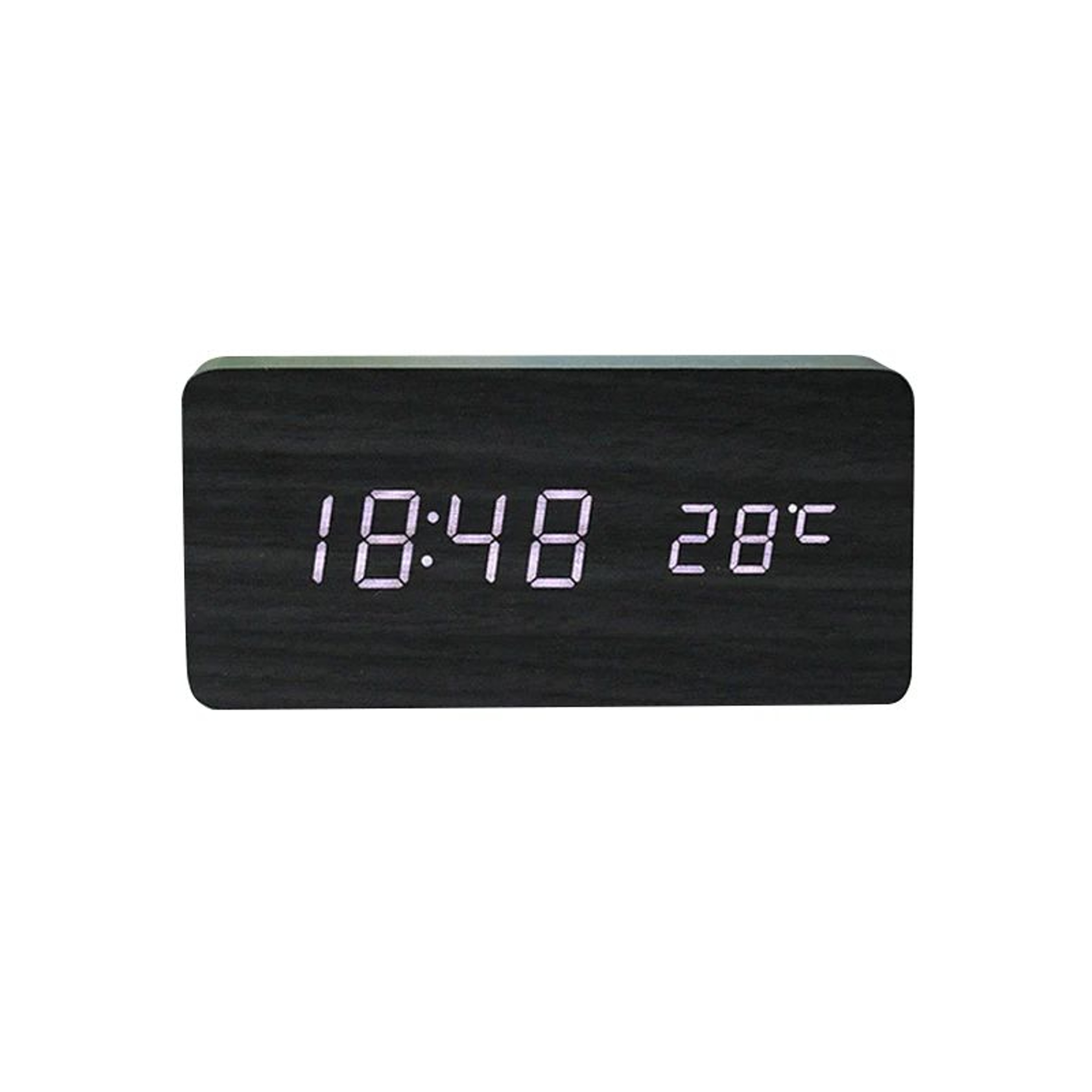 LED Digital Alarm Clock  USBAAA Powered Wooden Desktop Clock With Voice Control Display For Bedroom 26